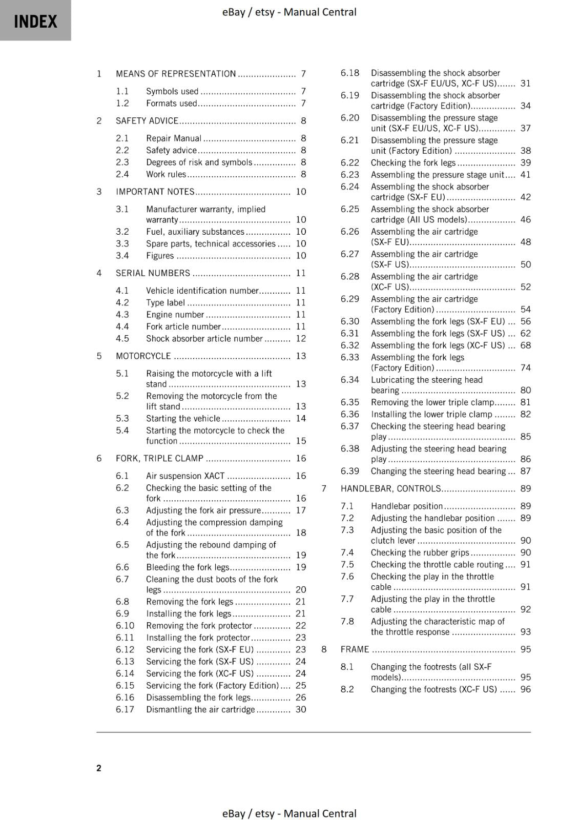 KTM 2021 - 450 XC-F SX-F FACTORY EDITION - WORKSHOP REPAIR SERVICE MANUAL