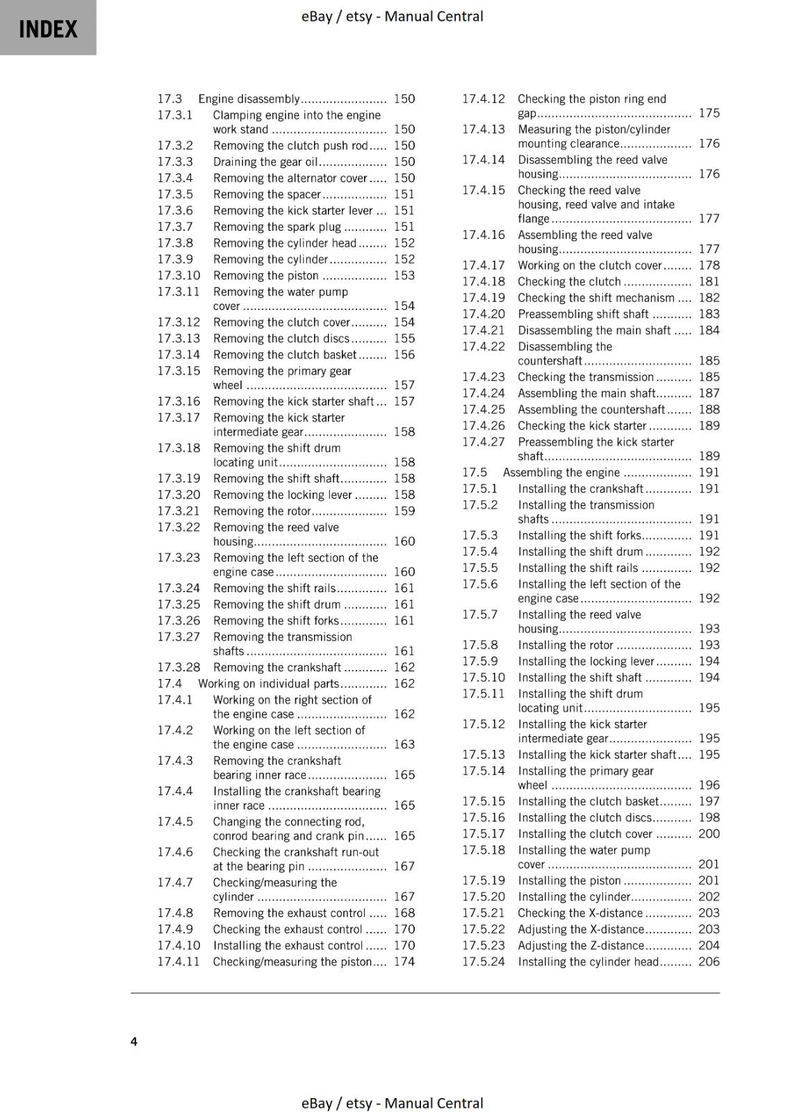 KTM 2021 - 85 SX 17/14 19/16 - WORKSHOP REPAIR SERVICE MANUAL REPRINTED