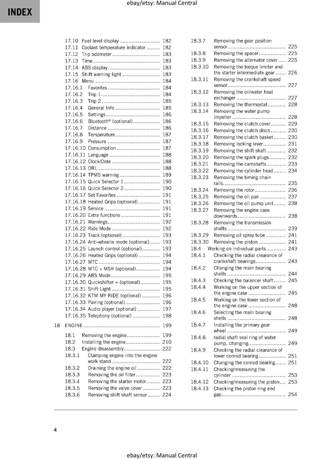 KTM 2021 - 890 DUKE & L - REPAIR WORKSHOP SERVICE MANUAL REPRINT