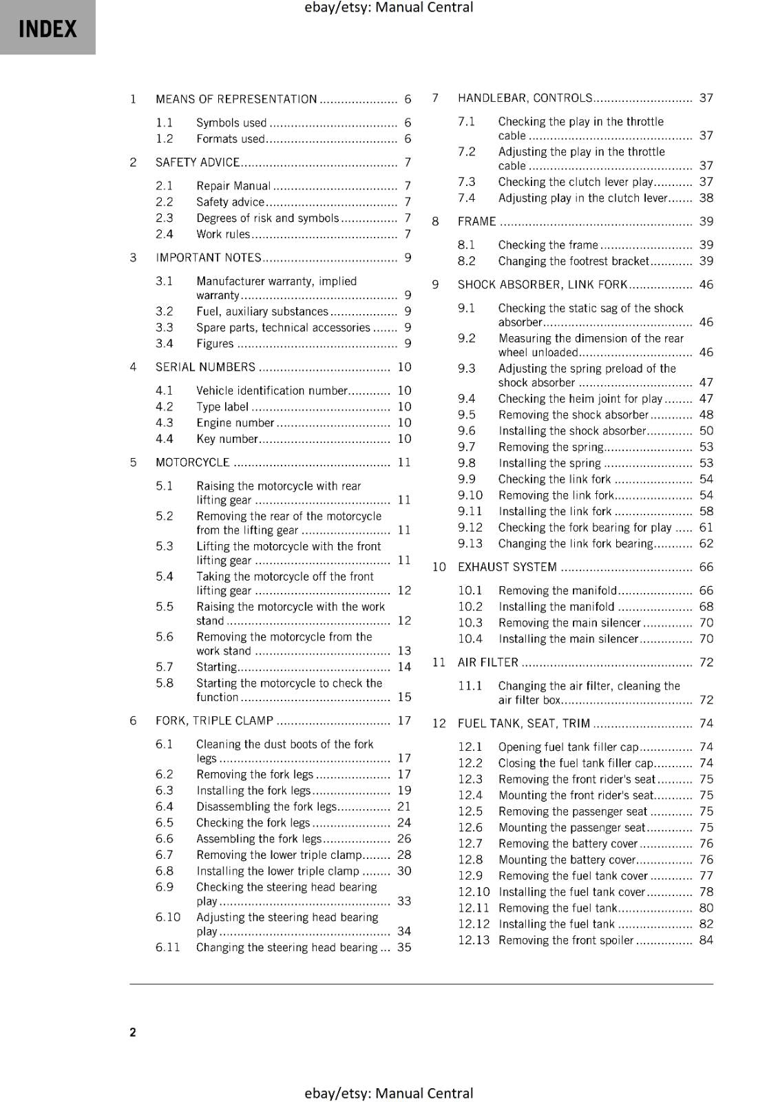 KTM 2021 - RC 200 - REPAIR WORKSHOP SERVICE MANUAL REPRINT