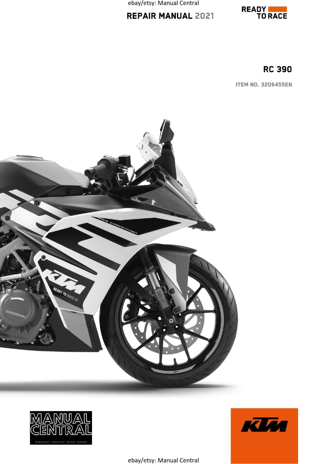 KTM 2021 - RC 390 - REPAIR WORKSHOP SERVICE MANUAL REPRINT
