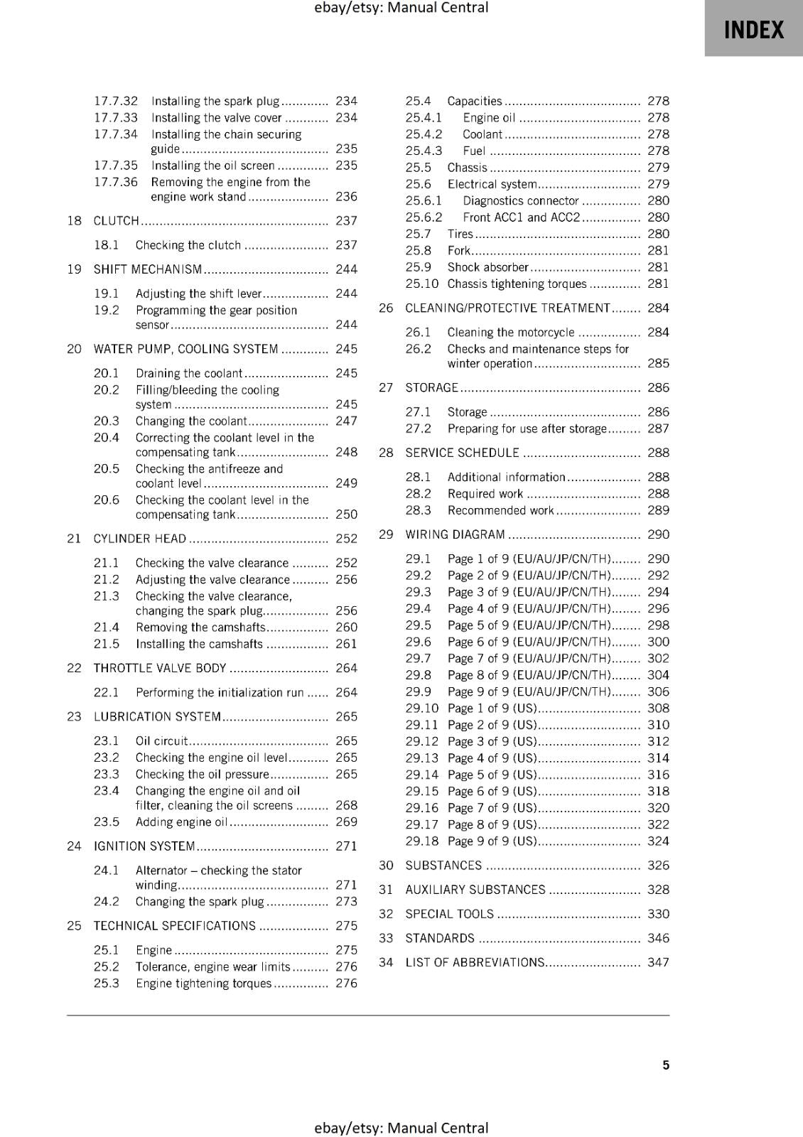 KTM 2021 - RC 390 - REPAIR WORKSHOP SERVICE MANUAL REPRINT