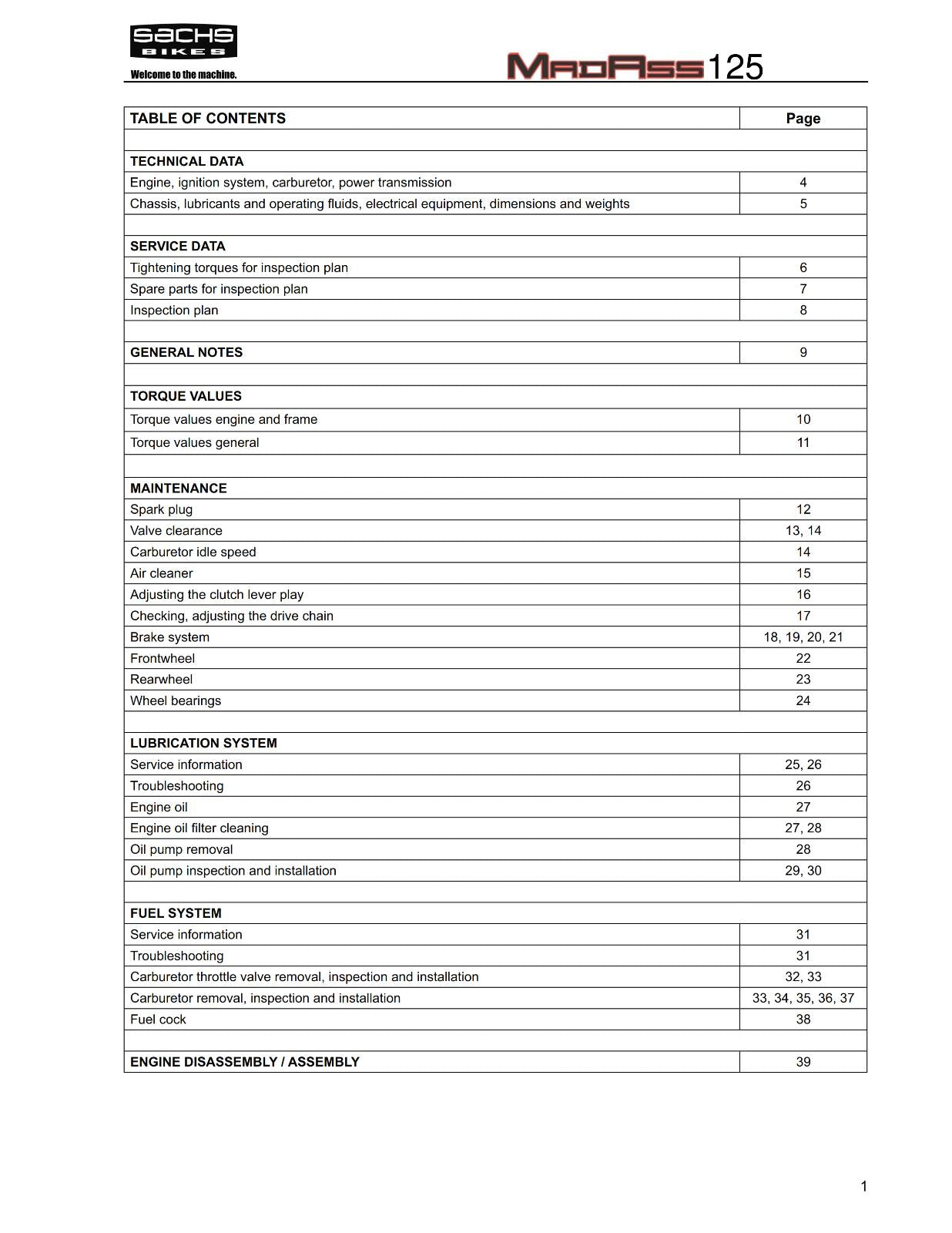SACHS MADASS 125 REPAIR SERVICE WORKSHOP MANUAL REPRINTED COMB BOUND