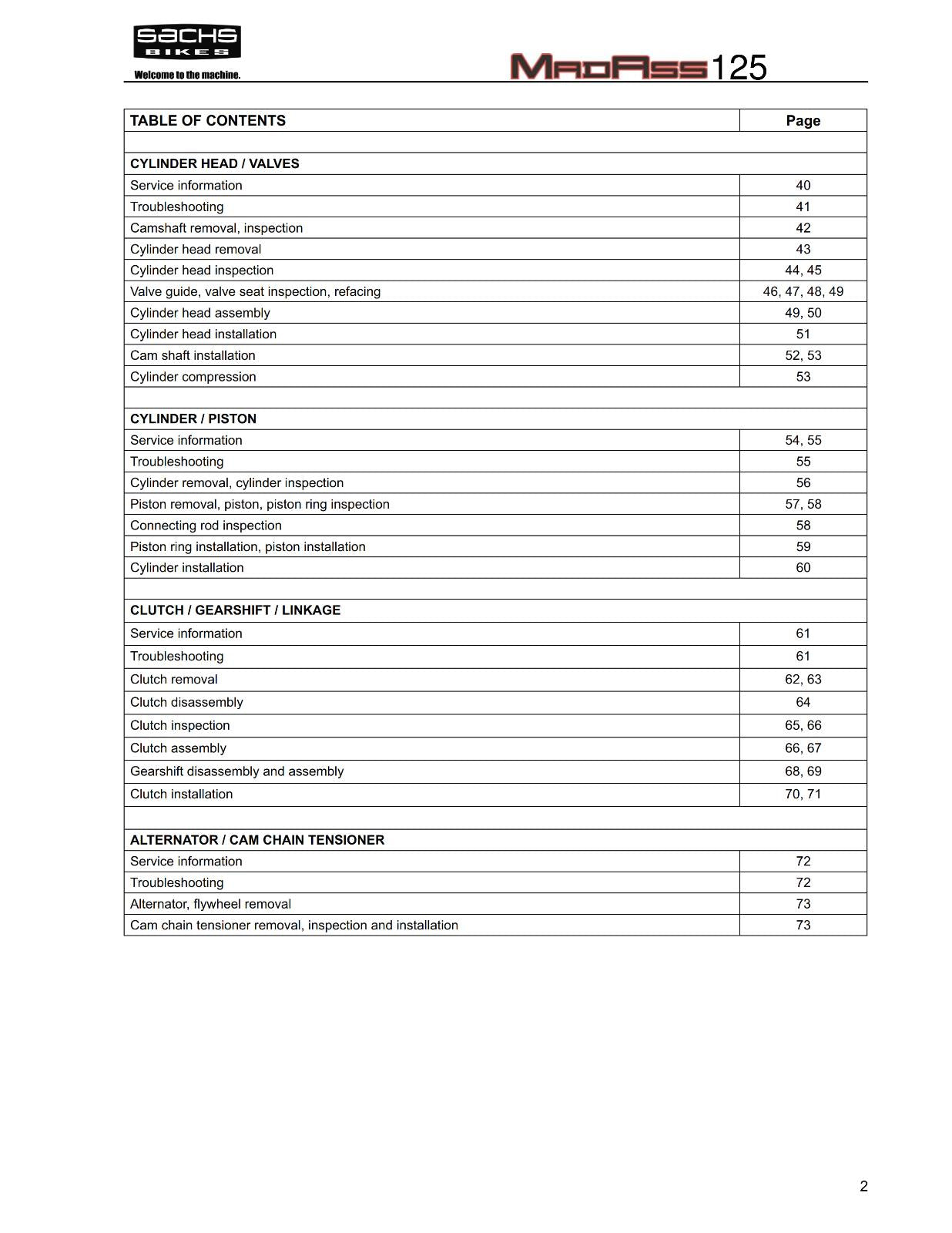 SACHS MADASS 125 REPAIR SERVICE WORKSHOP MANUAL REPRINTED COMB BOUND