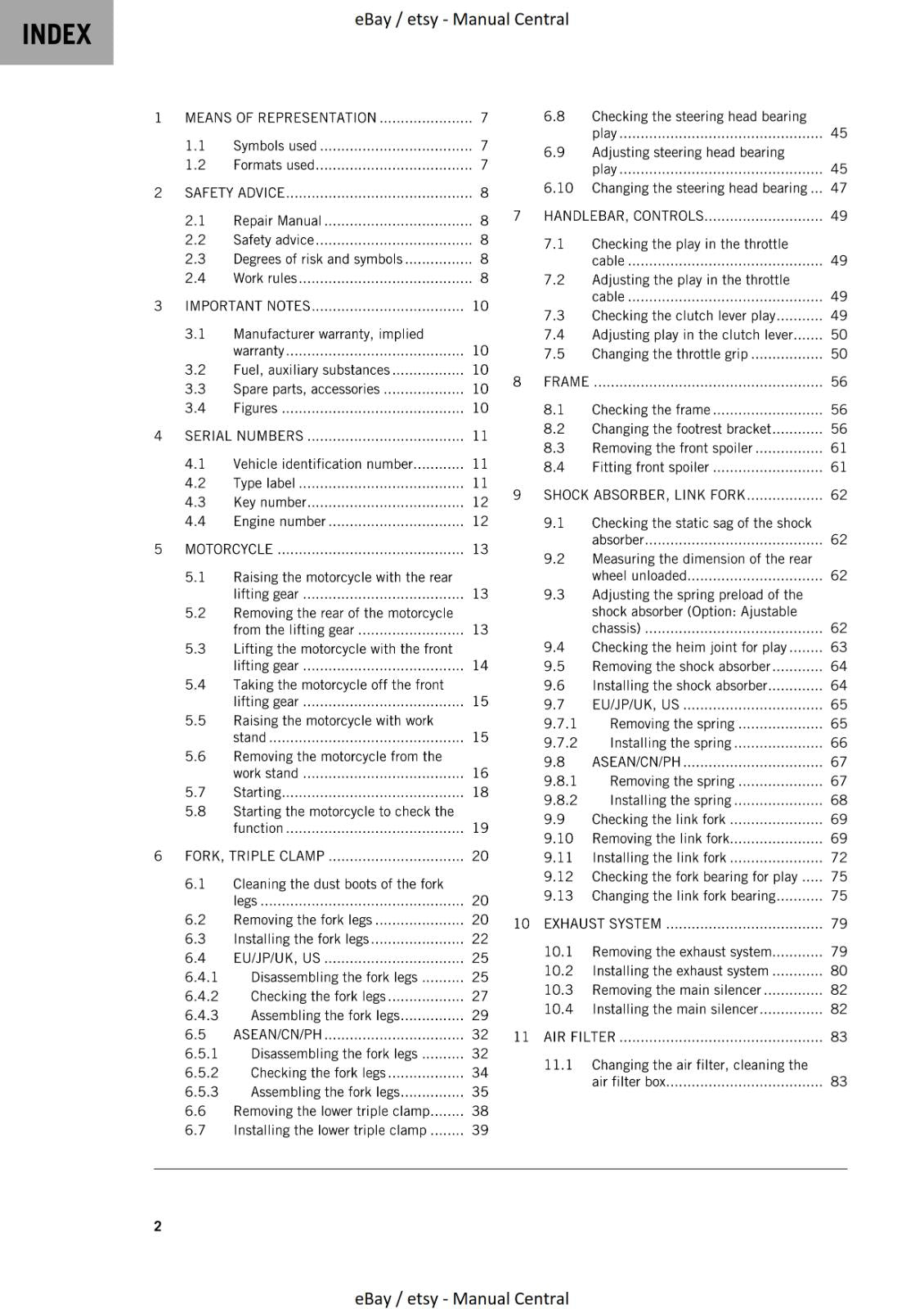 HUSQVARNA 2023 - VITPILEN 401 - WORKSHOP SERVICE REPAIR MANUAL REPRINTED