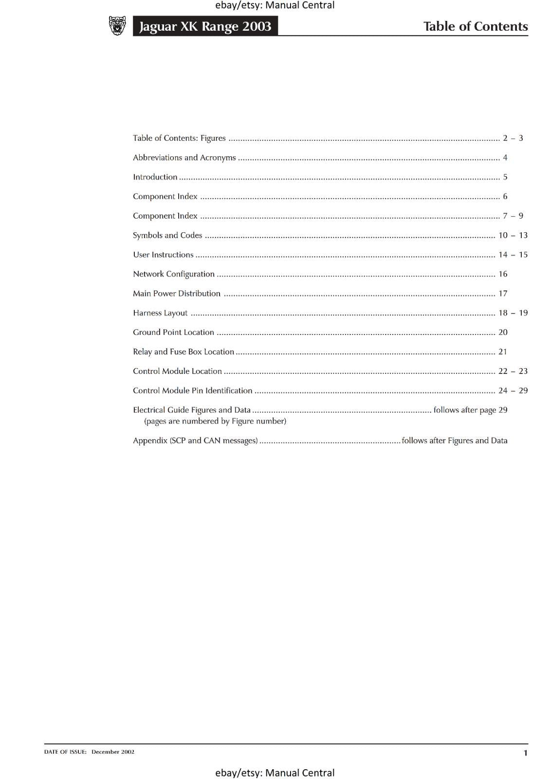 JAGUAR  XK8 RANGE- 2003 - ELECTRICAL GUIDE - WIRING CIRCUIT DIAGRAMS