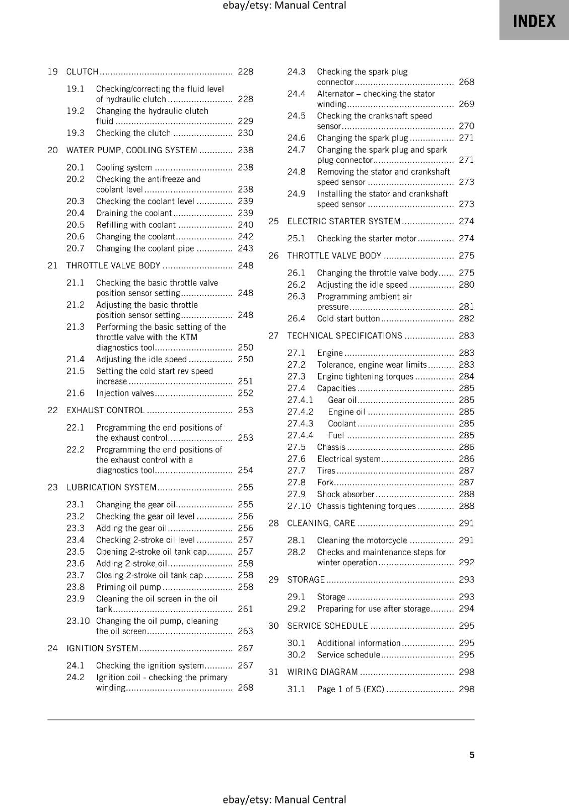 KTM 2024 - 150 EXC XC-W - WORKSHOP SERVICE MANUAL REPRINTED