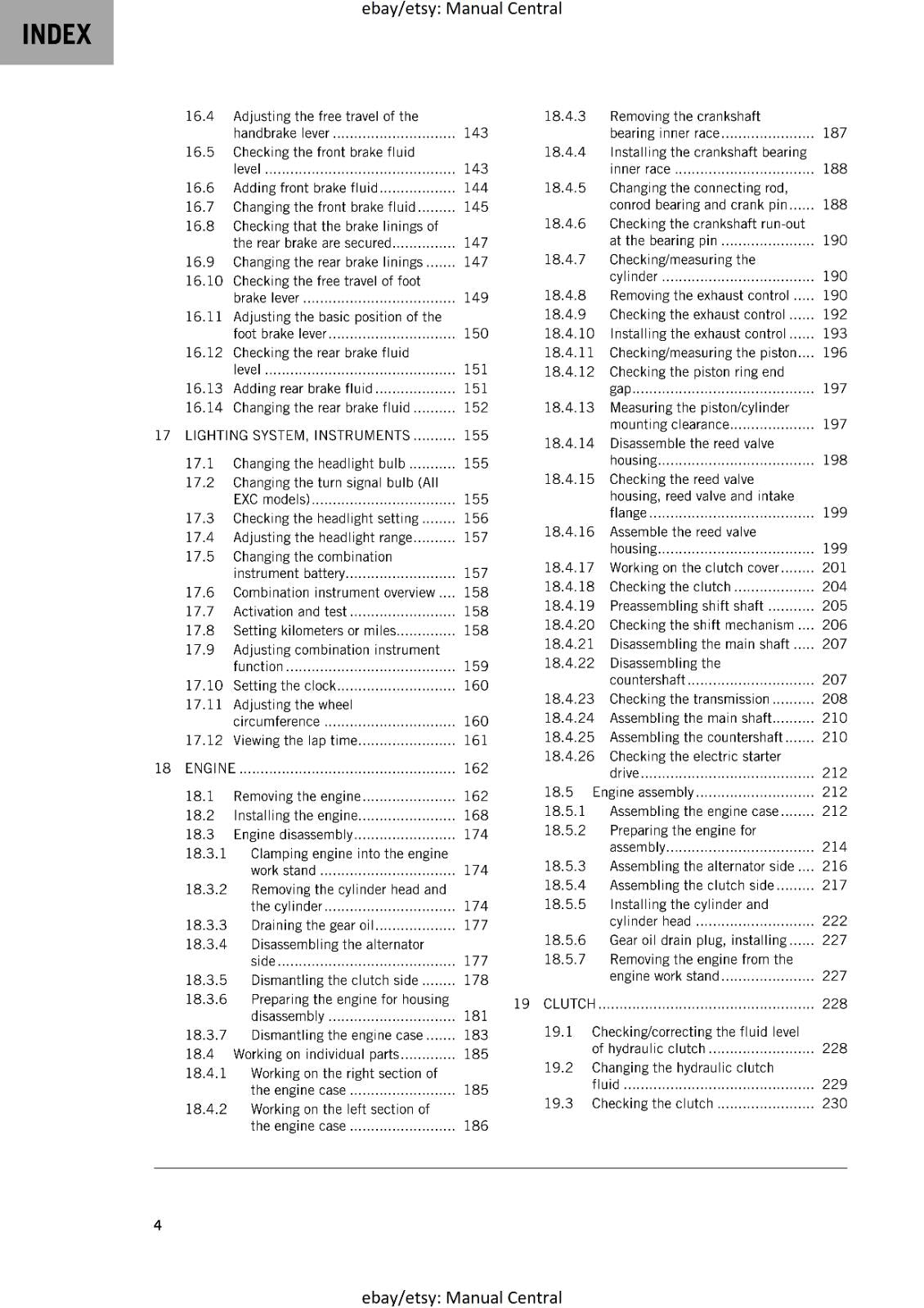 KTM 2024 - 250 300 EXC SIX DAYS XC-W HARDENDURO - WORKSHOP SERVICE MANUAL