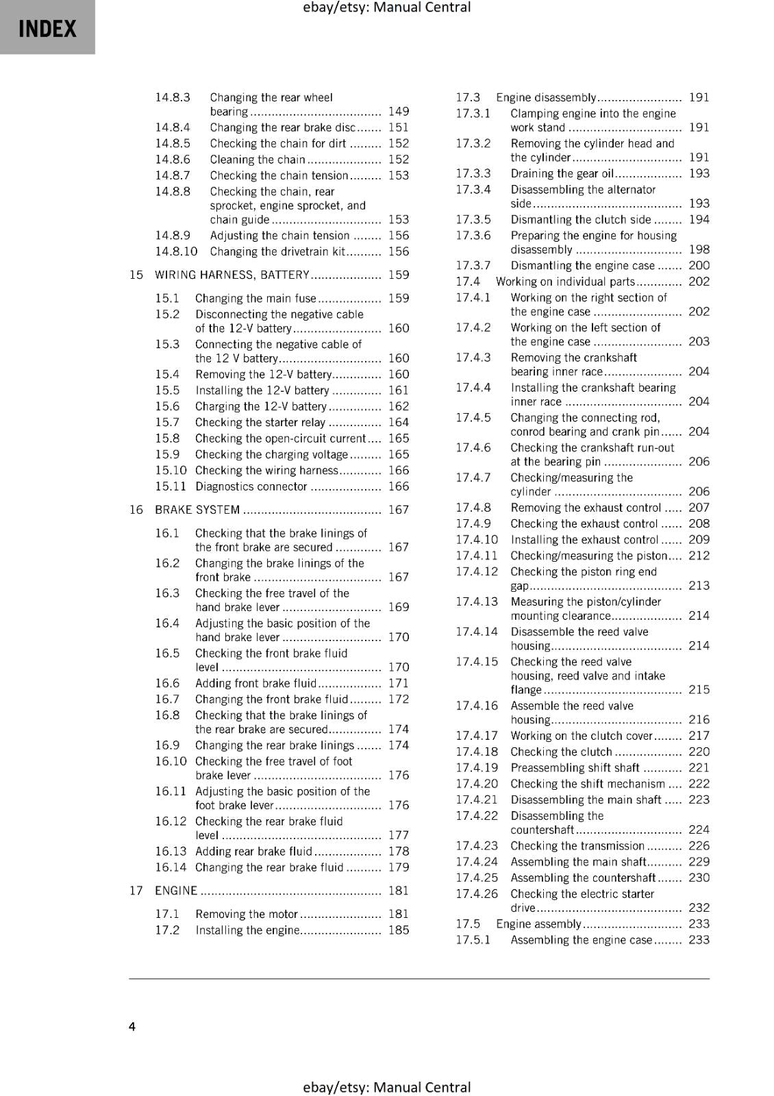 KTM 2024 - 250 300 SX XC - WORKSHOP SERVICE MANUAL COMB BOUND