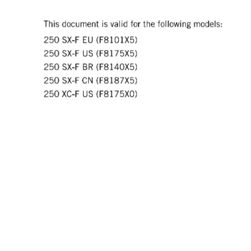 KTM 2024 - 250 SX-F XC-F - WORKSHOP SERVICE MANUAL COMB BOUND