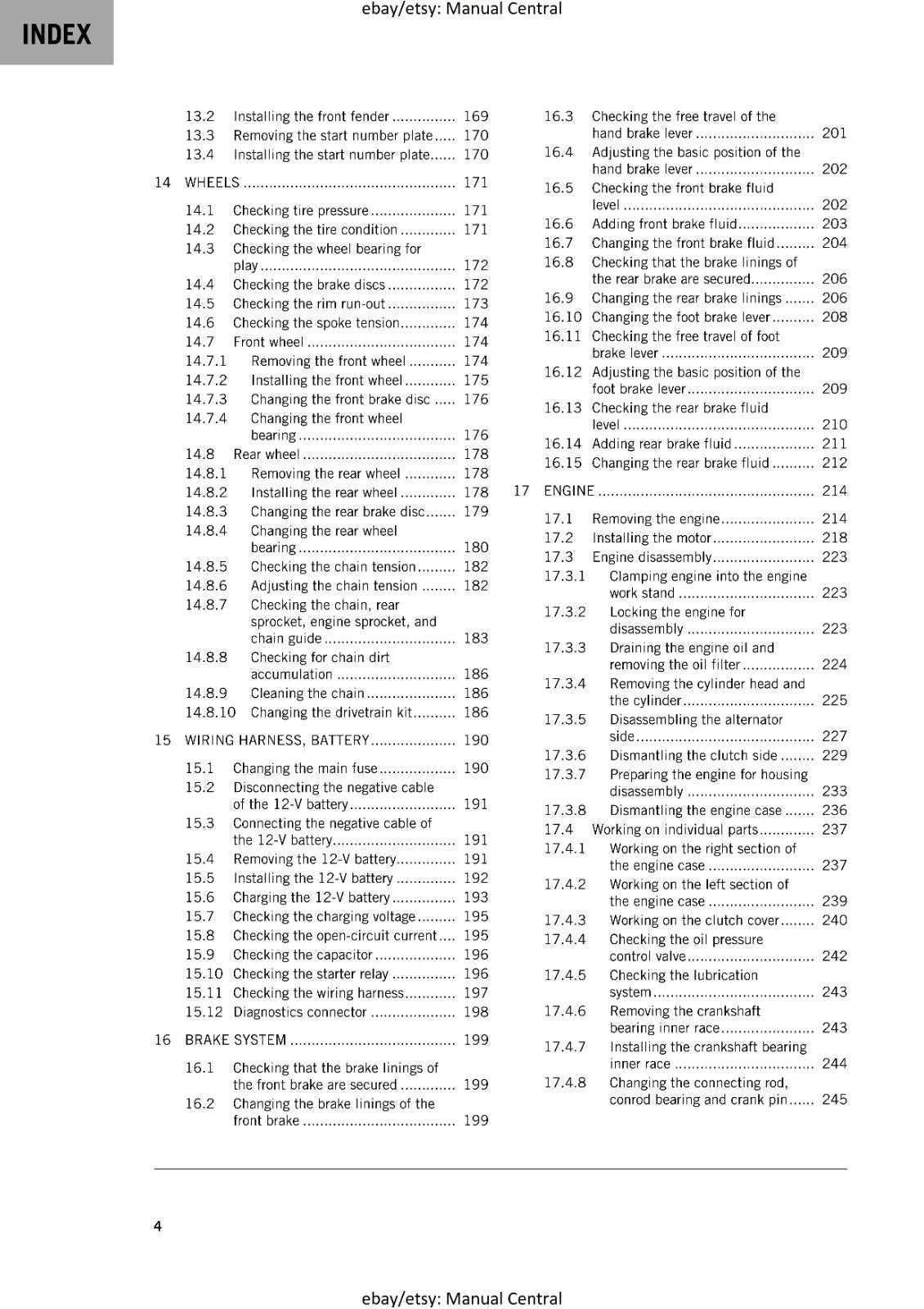 KTM 2024 - 250 SX-F XC-F - WORKSHOP SERVICE MANUAL COMB BOUND