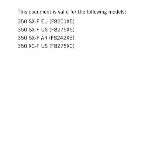 KTM 2024 - 350 SX-F XC-F - WORKSHOP SERVICE MANUAL COMB BOUND