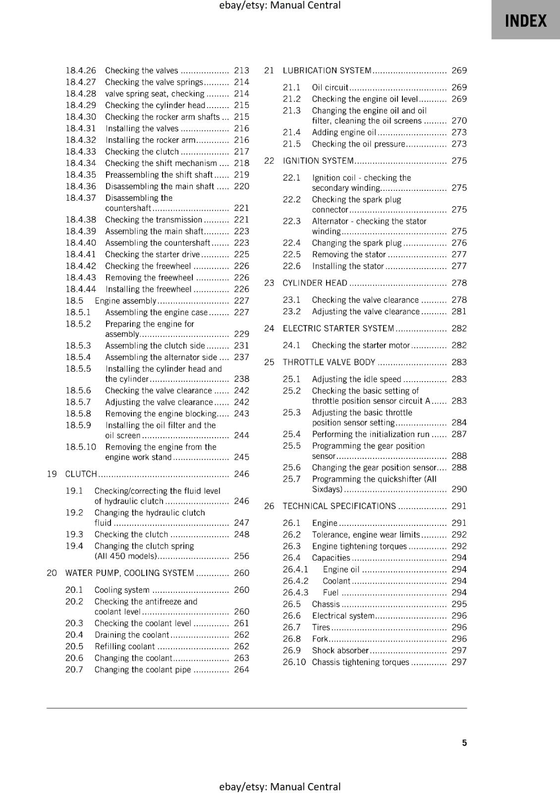 KTM 2024 - 450 500 EXC-F SIX DAYS XW-F - WORKSHOP SERVICE MANUAL COMB BOUND