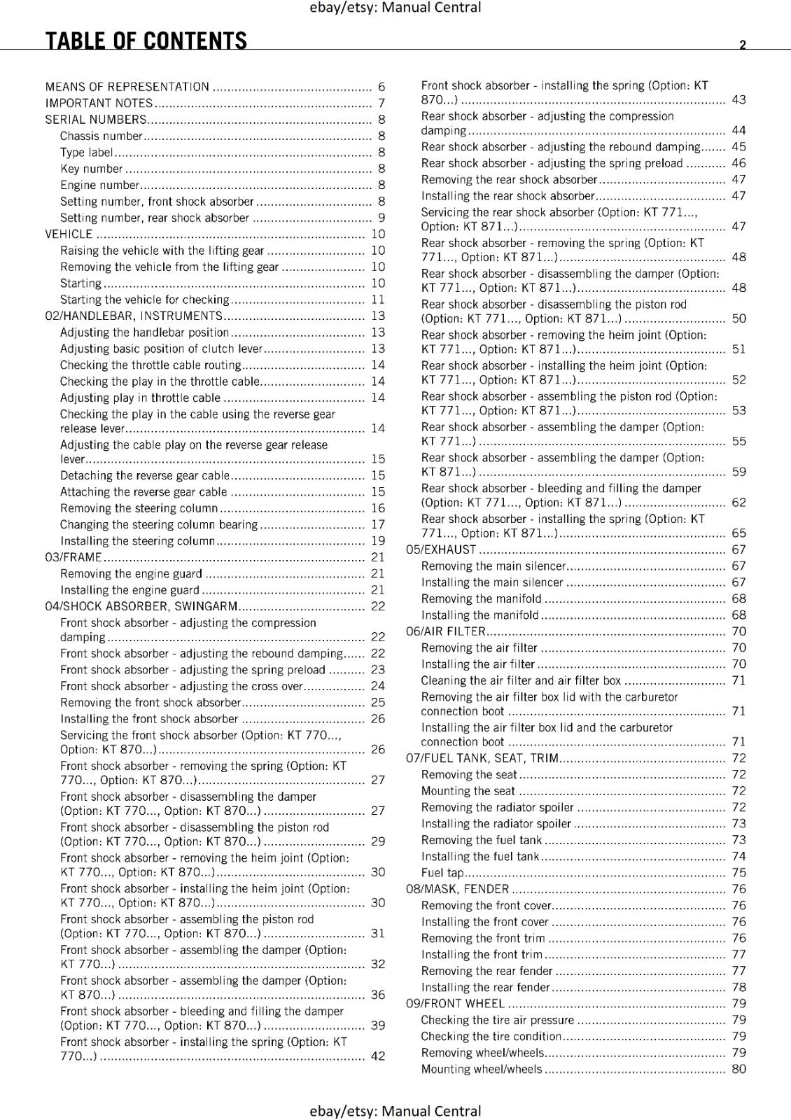 KTM ATV 2011 - 525 XC ATV -  WORKSHOP REPAIR SERVICE MANUAL REPRINTED