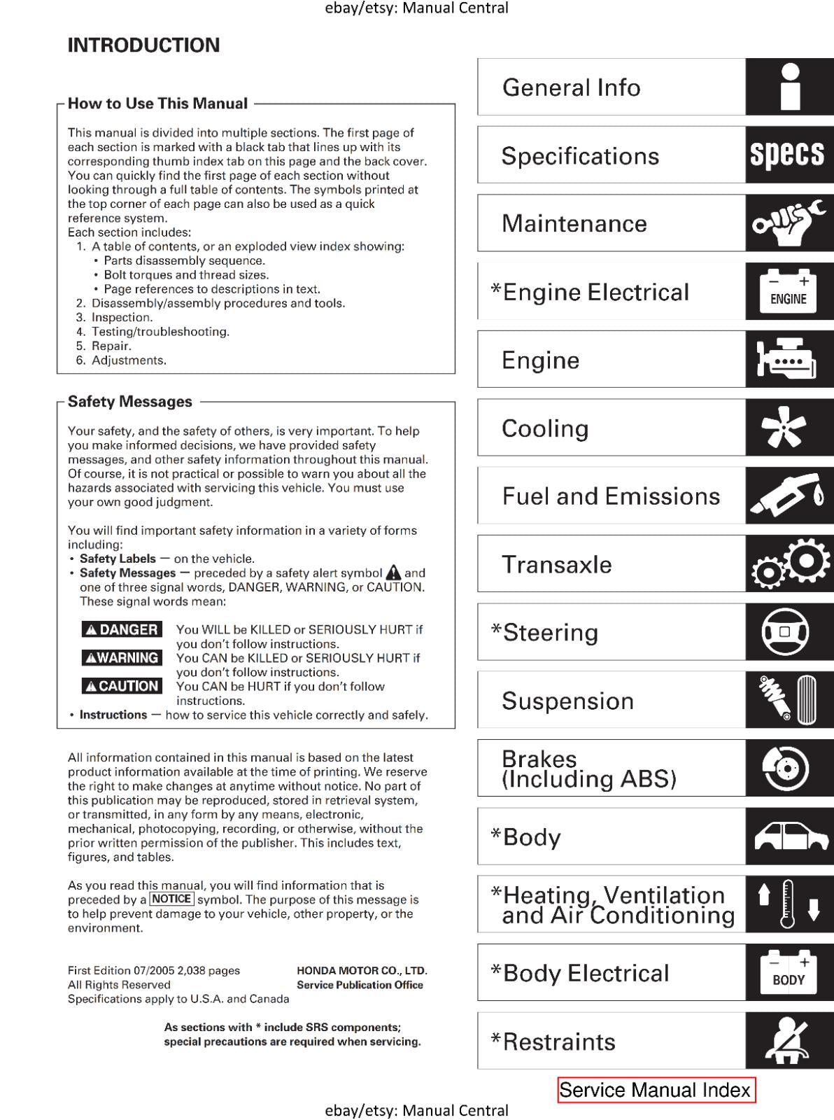 ACURA RSX 2002 - 2006 WORKSHOP SERVICE REPAIR MANUAL REPRINTED COMB BOUND