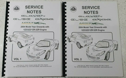 LOTUS 2 ELEVEN EXIGE ELISE SERVICE MANUAL 04 - 12 1ZZ 2ZZ 1ZR 2ZR 100GSM PAPER