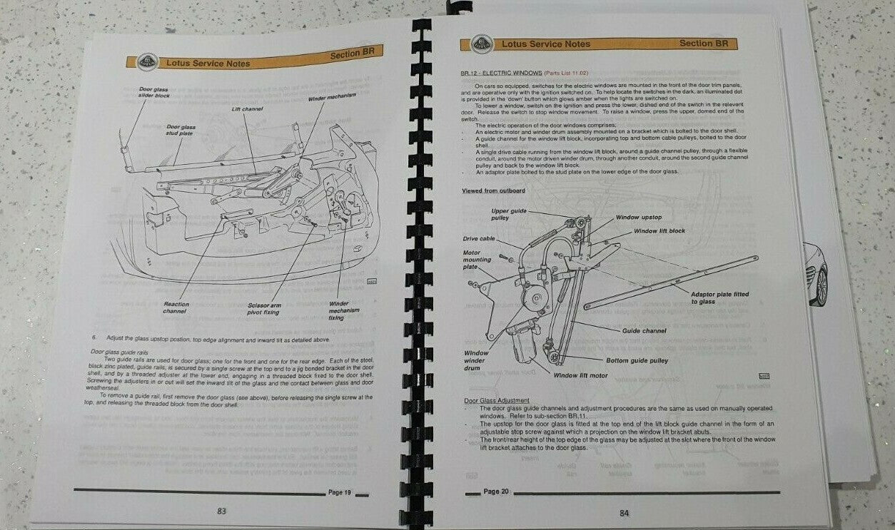 LOTUS 2 ELEVEN EXIGE ELISE SERVICE MANUAL 04 - 12 1ZZ 2ZZ 1ZR 2ZR 100GSM PAPER
