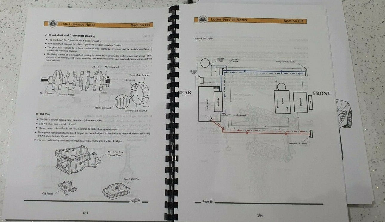 LOTUS 2 ELEVEN EXIGE ELISE SERVICE MANUAL 04 - 12 1ZZ 2ZZ 1ZR 2ZR 100GSM PAPER