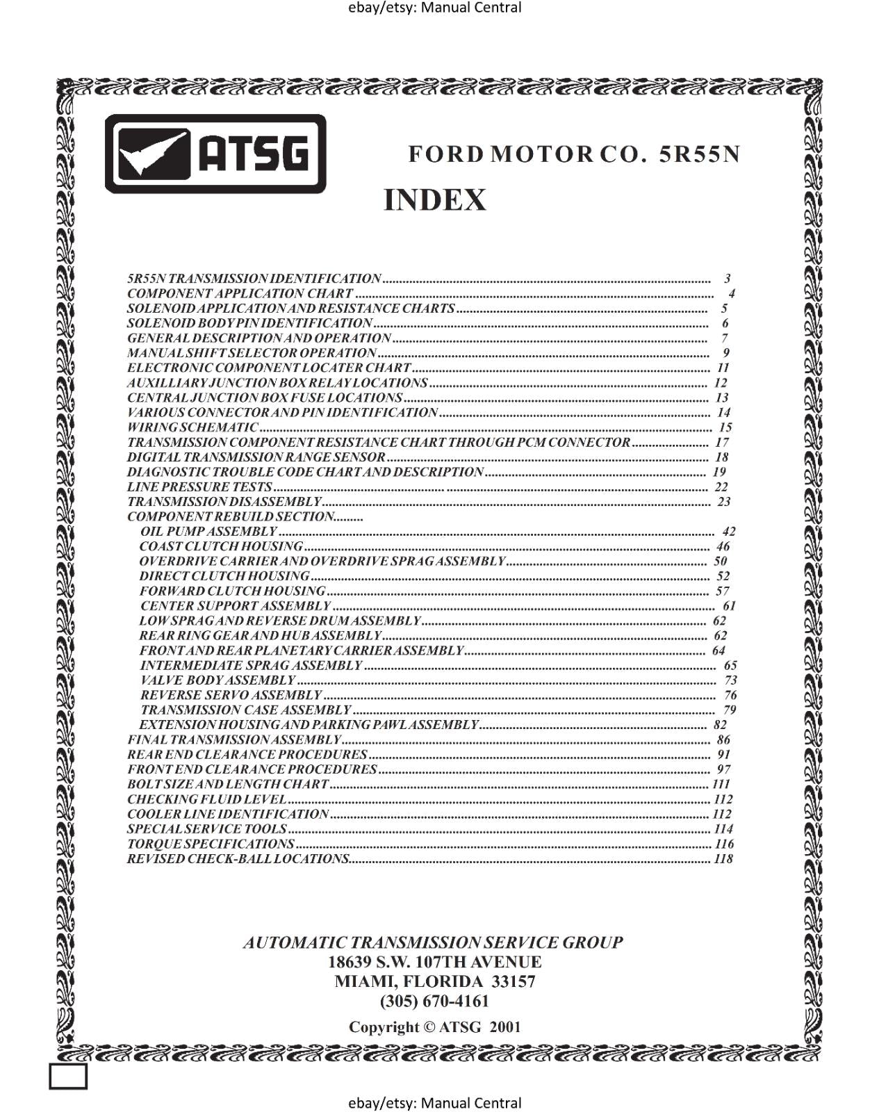 ATSG - FORD MOTORS 5R55N OVERHAUL REPAIR SERVICE WORKSHOP MANUAL REPRINTED