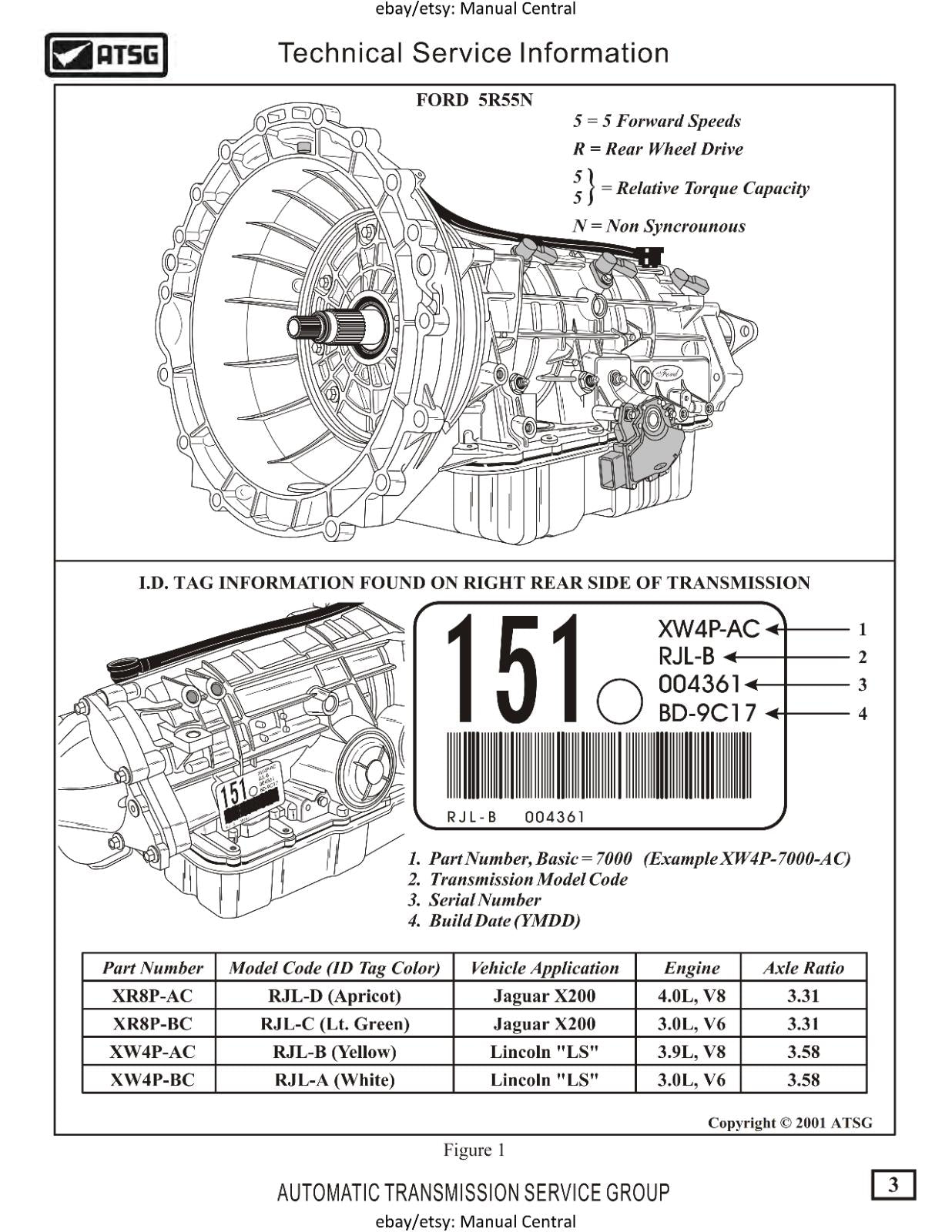 ATSG - FORD MOTORS 5R55N OVERHAUL REPAIR SERVICE WORKSHOP MANUAL REPRINTED
