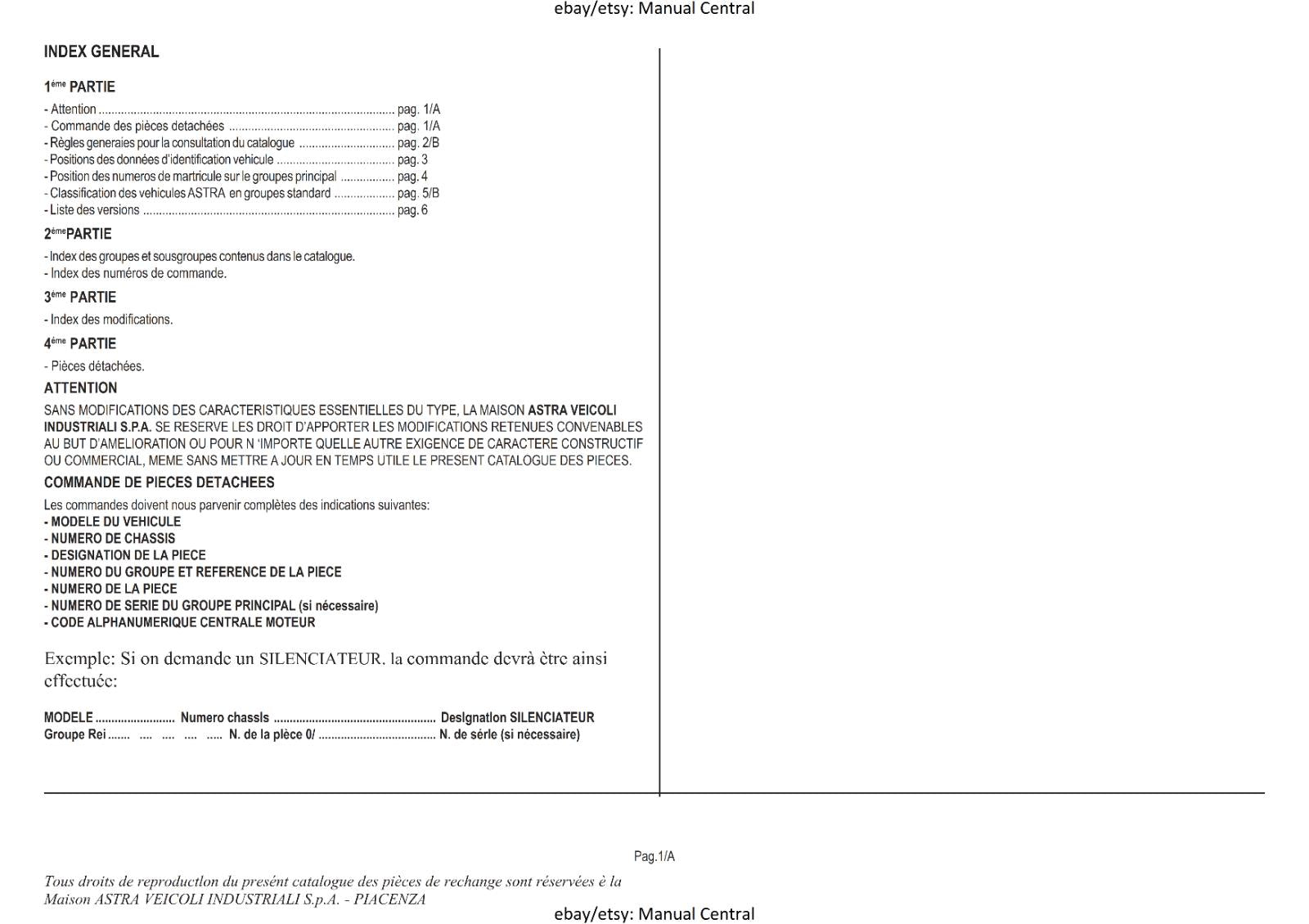 ASTRA HD8E EURO 3 MY08 - PARTS MANUAL - ITALIAN ENGLISH FRENCH LANGUAGE