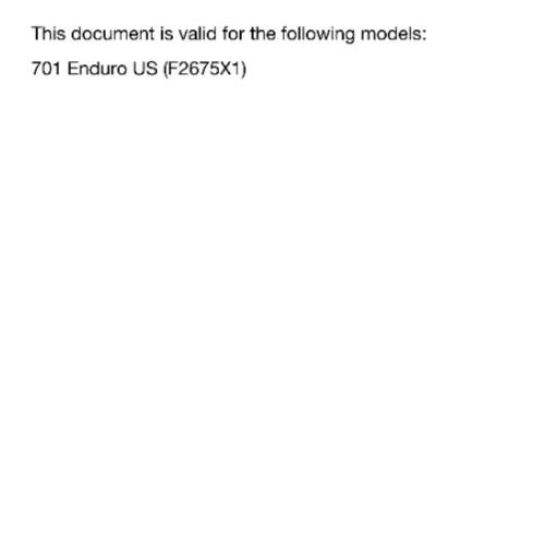 HUSQVARNA 2024 - 701 ENDURO US - REPAIR WORKSHOP SERVICE MANUAL REPRINTED