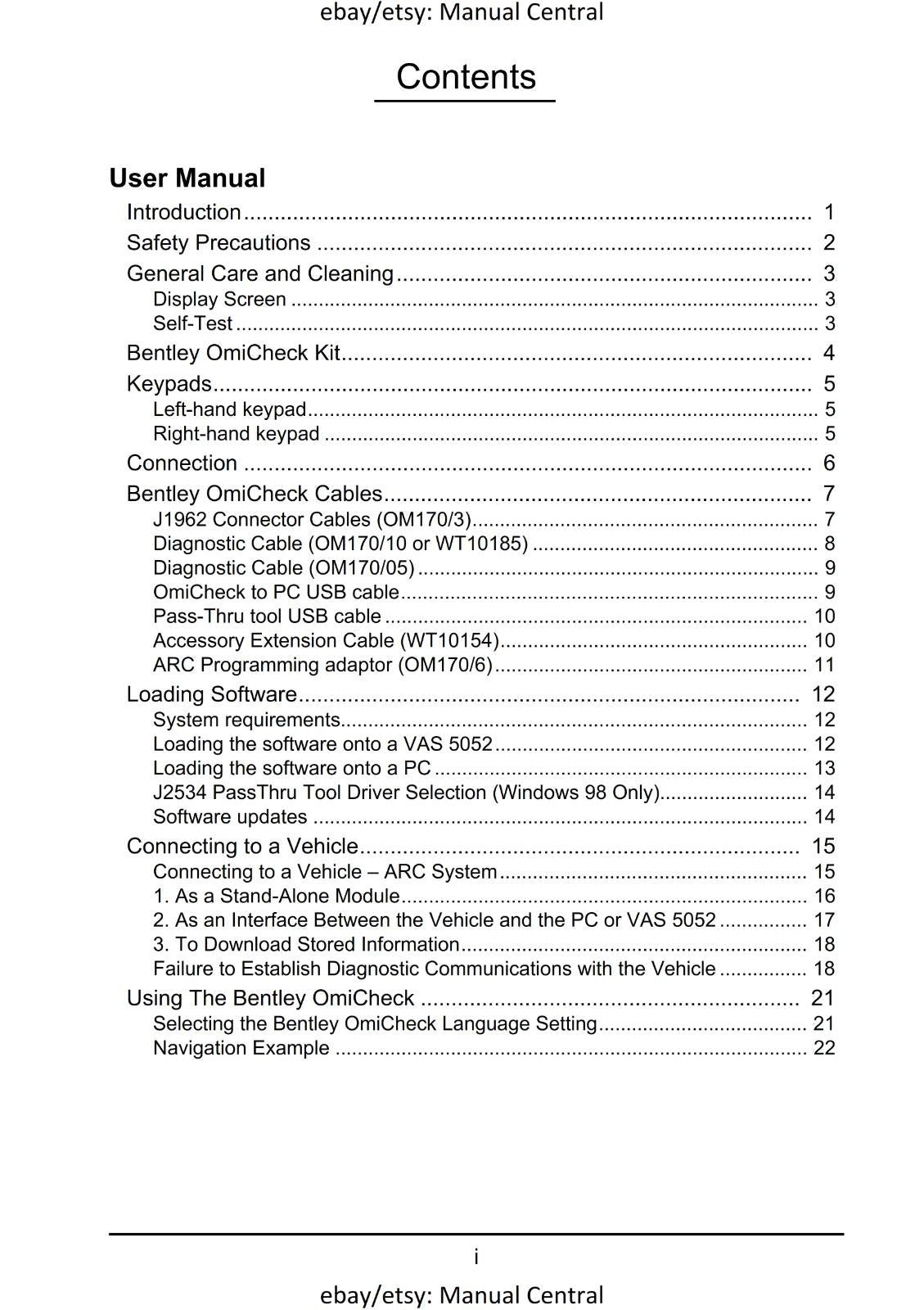 BENTLEY OMICHECK USER MANUAL - REPRINTED COMB BOUND