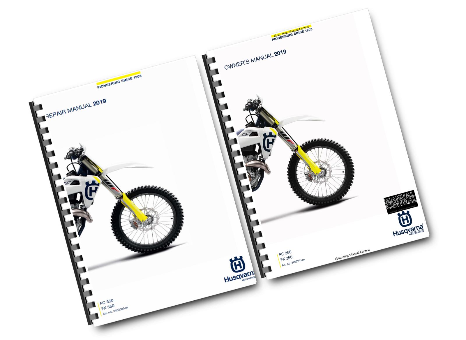 2 MANUAL SET - HUSQVARNA 2019 - FC FX 350 REPAIR & OWNERS MANUAL