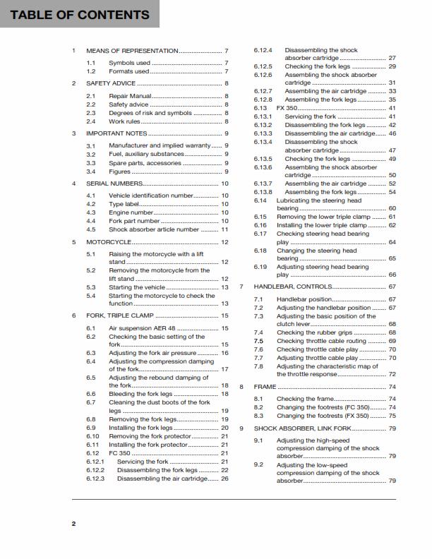 2 MANUAL SET - HUSQVARNA 2019 - FC FX 350 REPAIR & OWNERS MANUAL