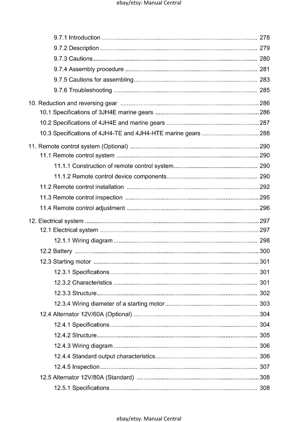 YANMAR 3JH4E 4JH4E 4JH4-TE 4JH4-HTE SERVICE WORKSHOP MANUAL REPRINTED