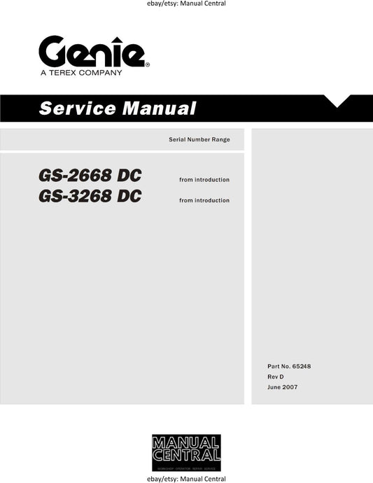 GENIE GS-2668 DC GS-3268 DCSERVICE WORKSHOP REPAIR MANUAL REPRINTED