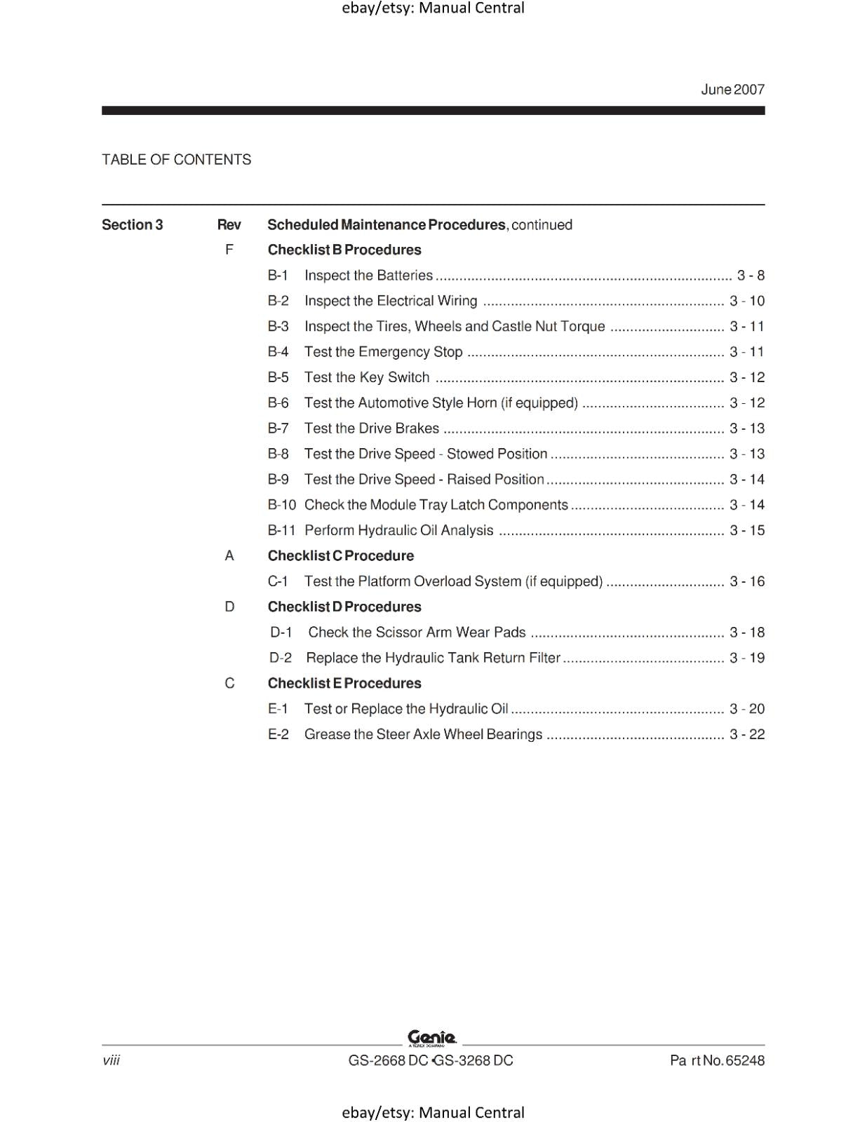 GENIE GS-2668 DC GS-3268 DCSERVICE WORKSHOP REPAIR MANUAL REPRINTED
