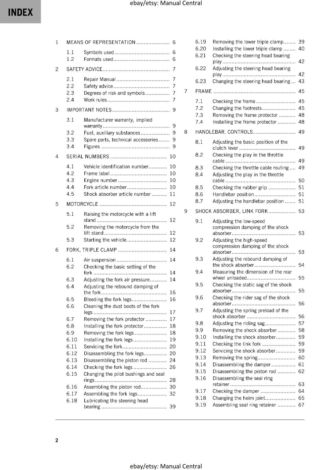 KTM 2024 - 65 SX - WORKSHOP SERVICE REPAIR MANUAL - REPRINTED