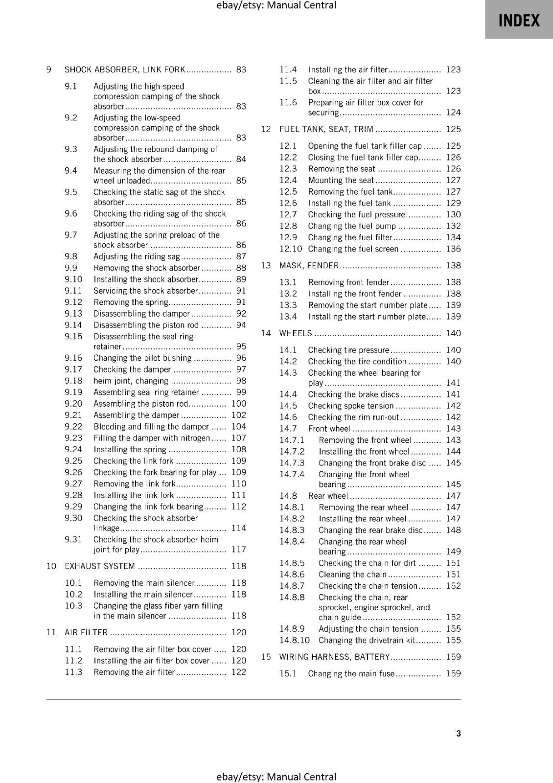 KTM 2024 - 125 SX XC - WORKSHOP SERVICE REPAIR MANUAL - REPRINTED