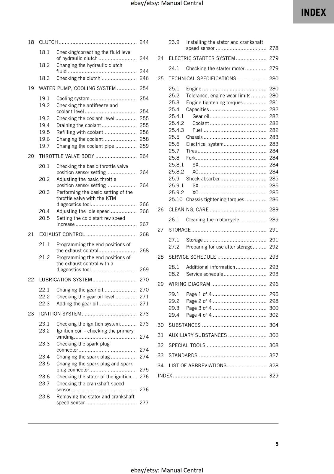 KTM 2024 - 125 SX XC - WORKSHOP SERVICE REPAIR MANUAL - REPRINTED