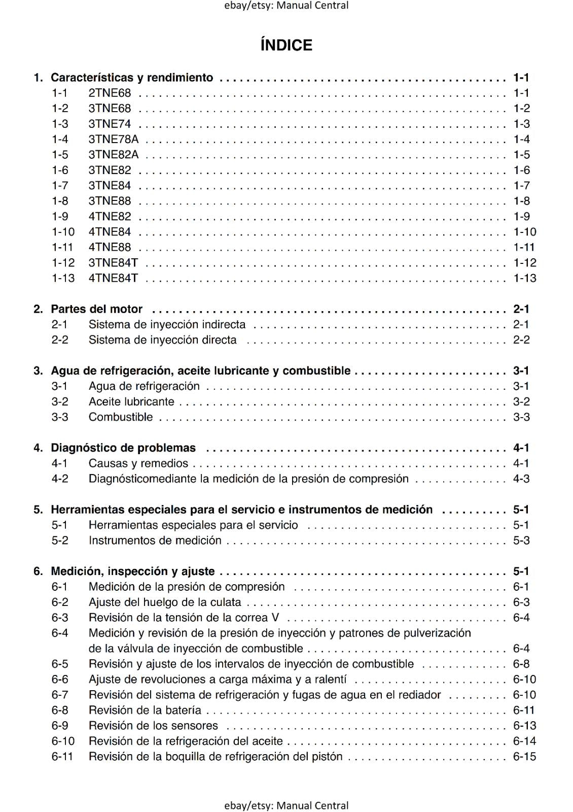 FRENCH LANGUAGE - YANMAR 2TNE 3TNE 4TNE - MANUAL DE SERVICO