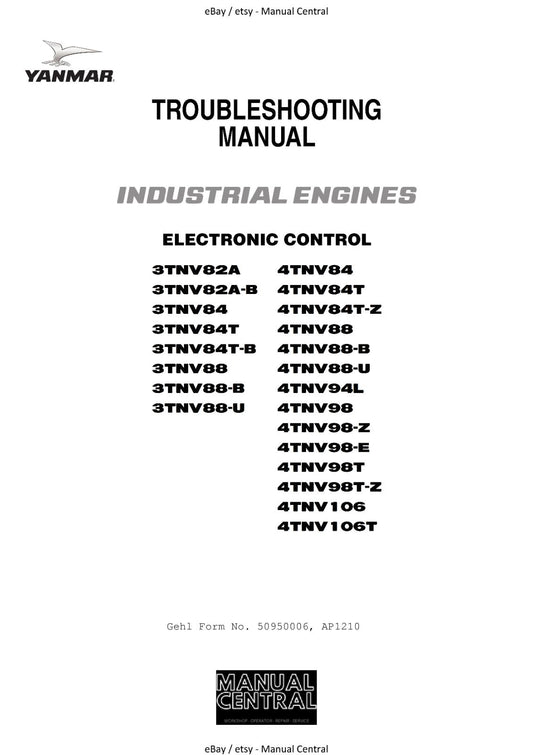 YANMAR INDUSTRIAL ENGINES - TROUBLESHOOTING MANUAL - ELECTRONIC CONTROL