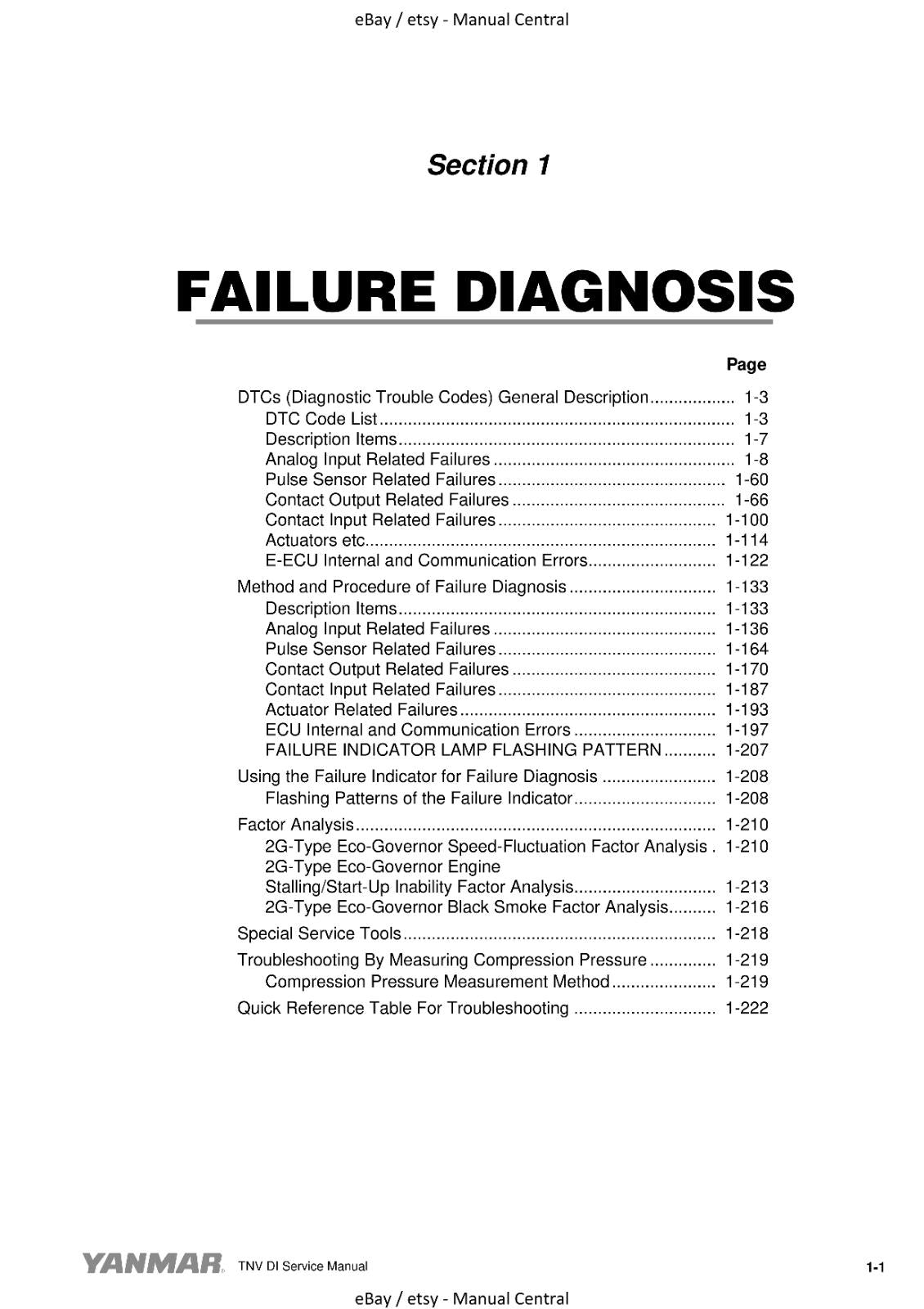 YANMAR INDUSTRIAL ENGINES - TROUBLESHOOTING MANUAL - ELECTRONIC CONTROL