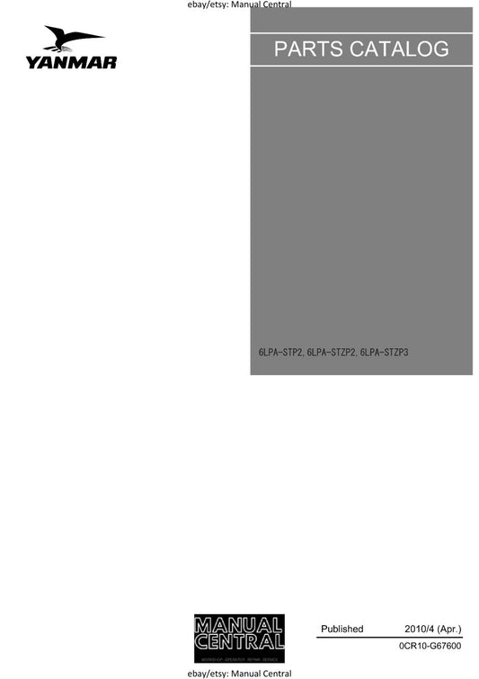YANMAR DIESEL ENGINE PARTS MANUAL - 6LPA STP2 STZP2 STZP3 - REPRINTED