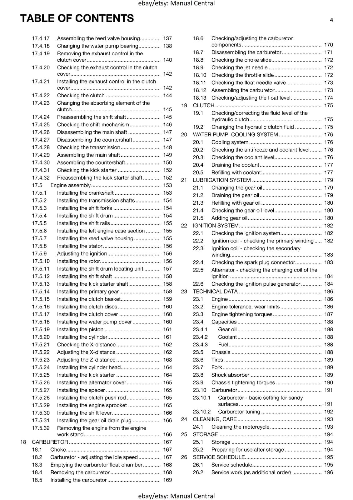 HUSQVARNA 2014 - TC 125 EU- REPAIR WORKSHOP SERVICE MANUAL REPRINTED