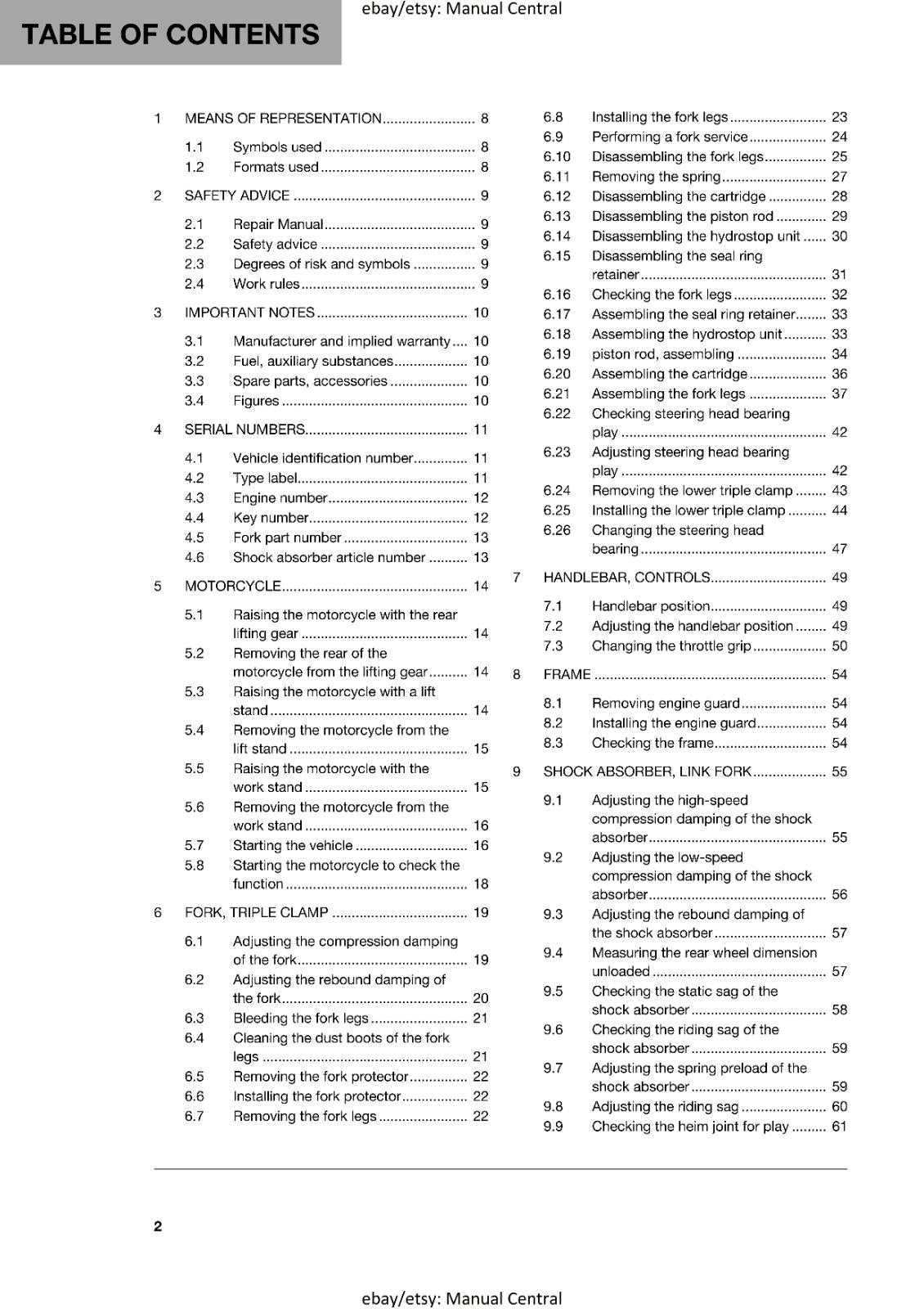 HUSQVARNA 2018 - 701 ENDURO -REPAIR WORKSHOP SERVICE MANUAL REPRINTED COMB BOUND