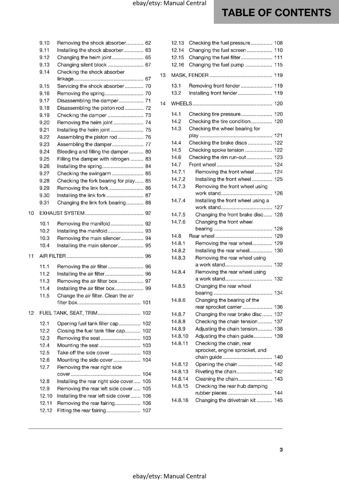 HUSQVARNA 2018 - 701 ENDURO -REPAIR WORKSHOP SERVICE MANUAL REPRINTED COMB BOUND