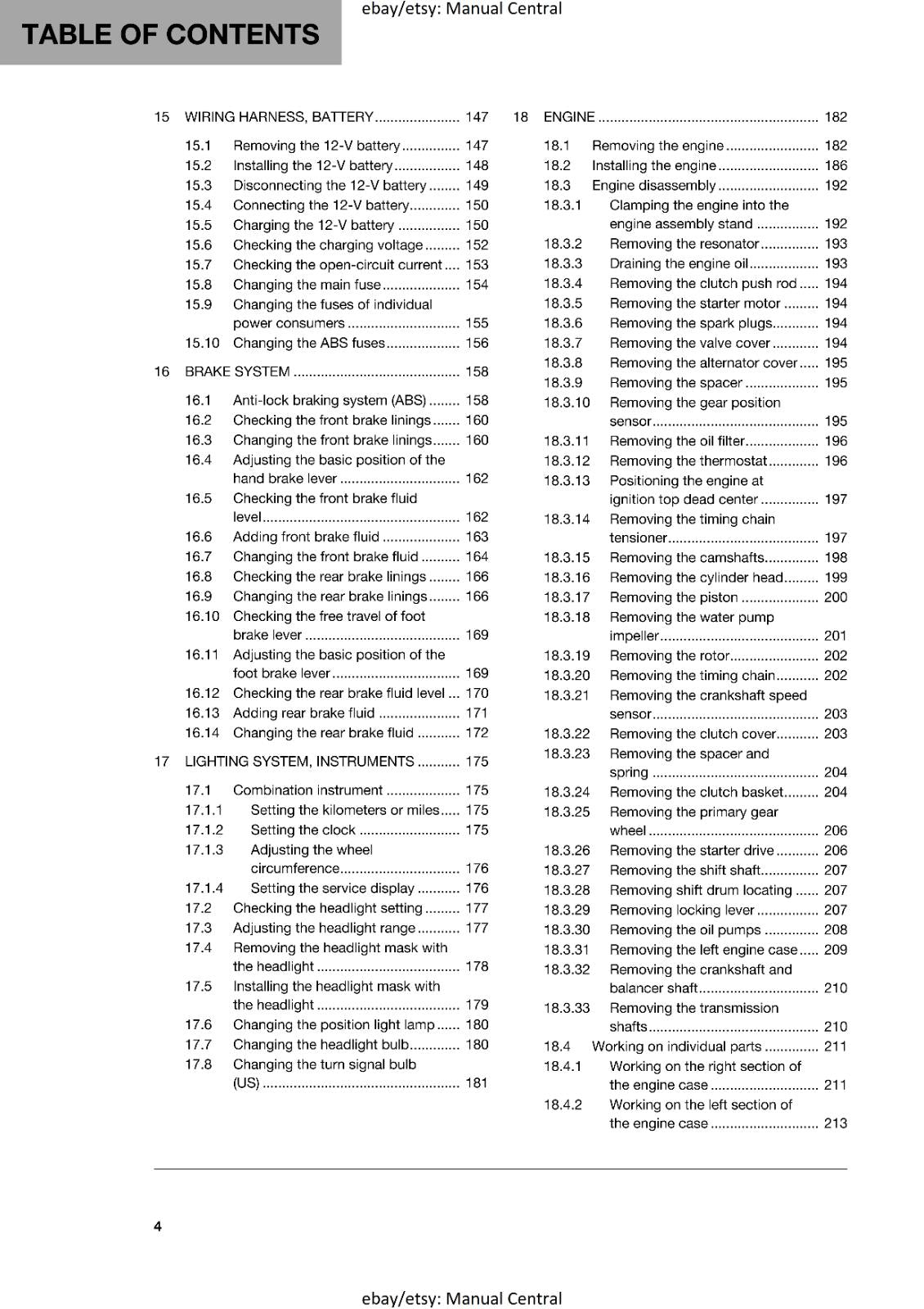 HUSQVARNA 2018 - 701 ENDURO -REPAIR WORKSHOP SERVICE MANUAL REPRINTED COMB BOUND