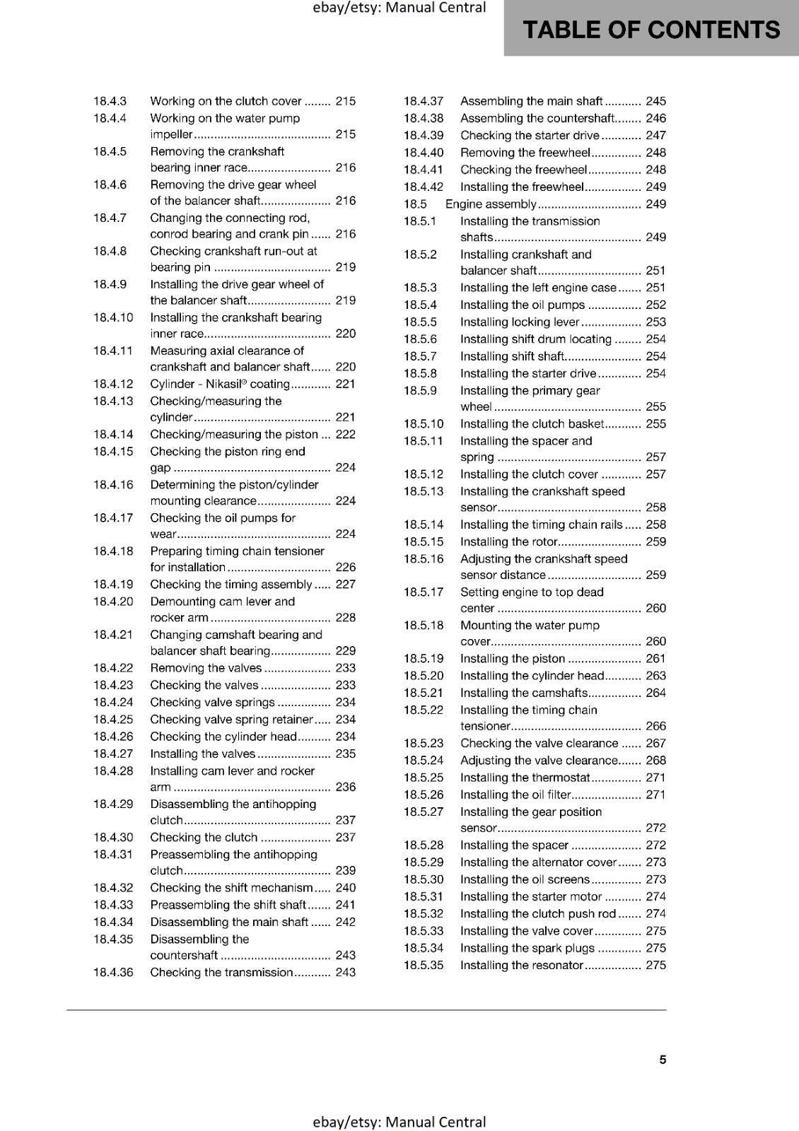 HUSQVARNA 2018 - 701 ENDURO -REPAIR WORKSHOP SERVICE MANUAL REPRINTED COMB BOUND