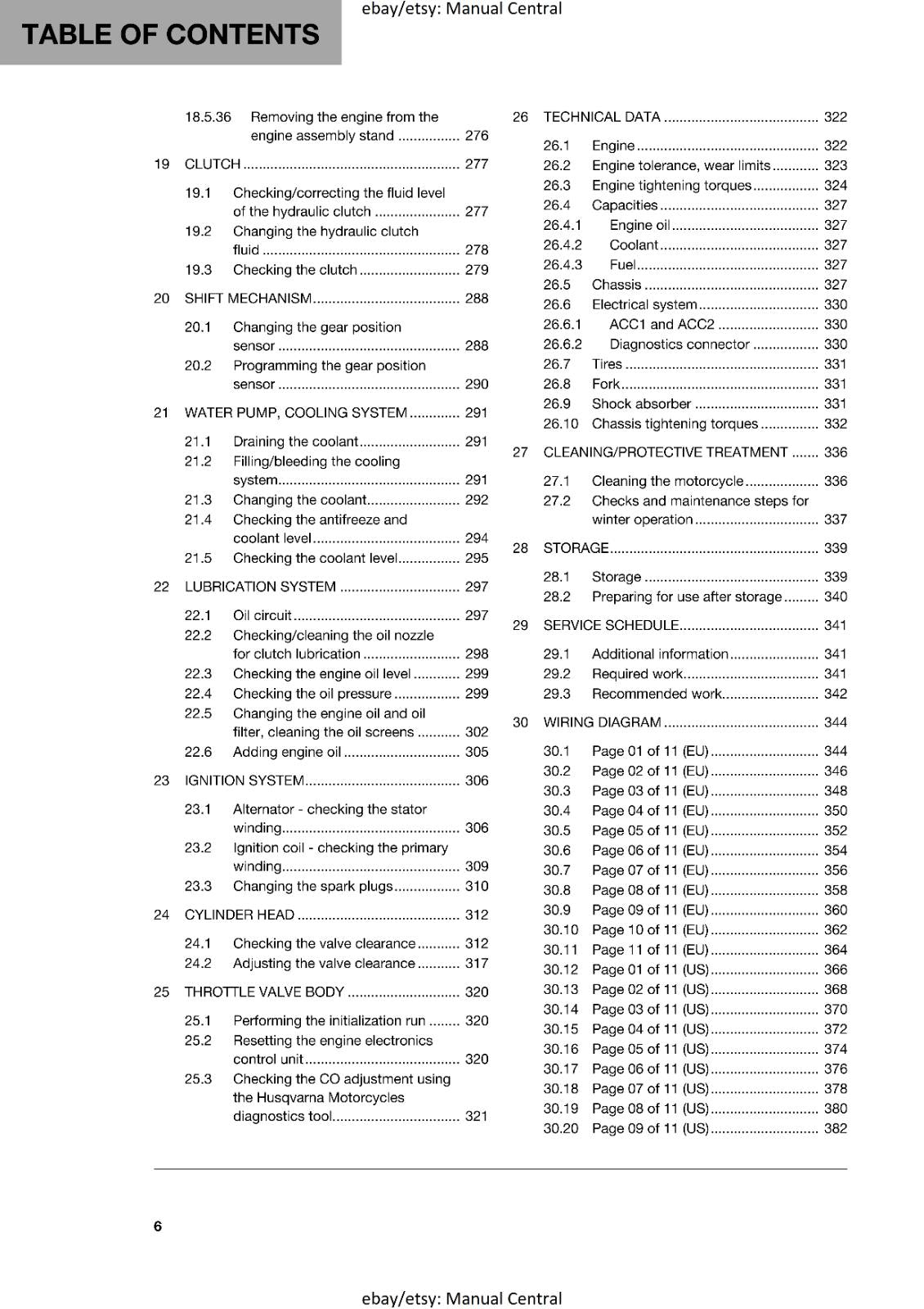 HUSQVARNA 2018 - 701 ENDURO -REPAIR WORKSHOP SERVICE MANUAL REPRINTED COMB BOUND