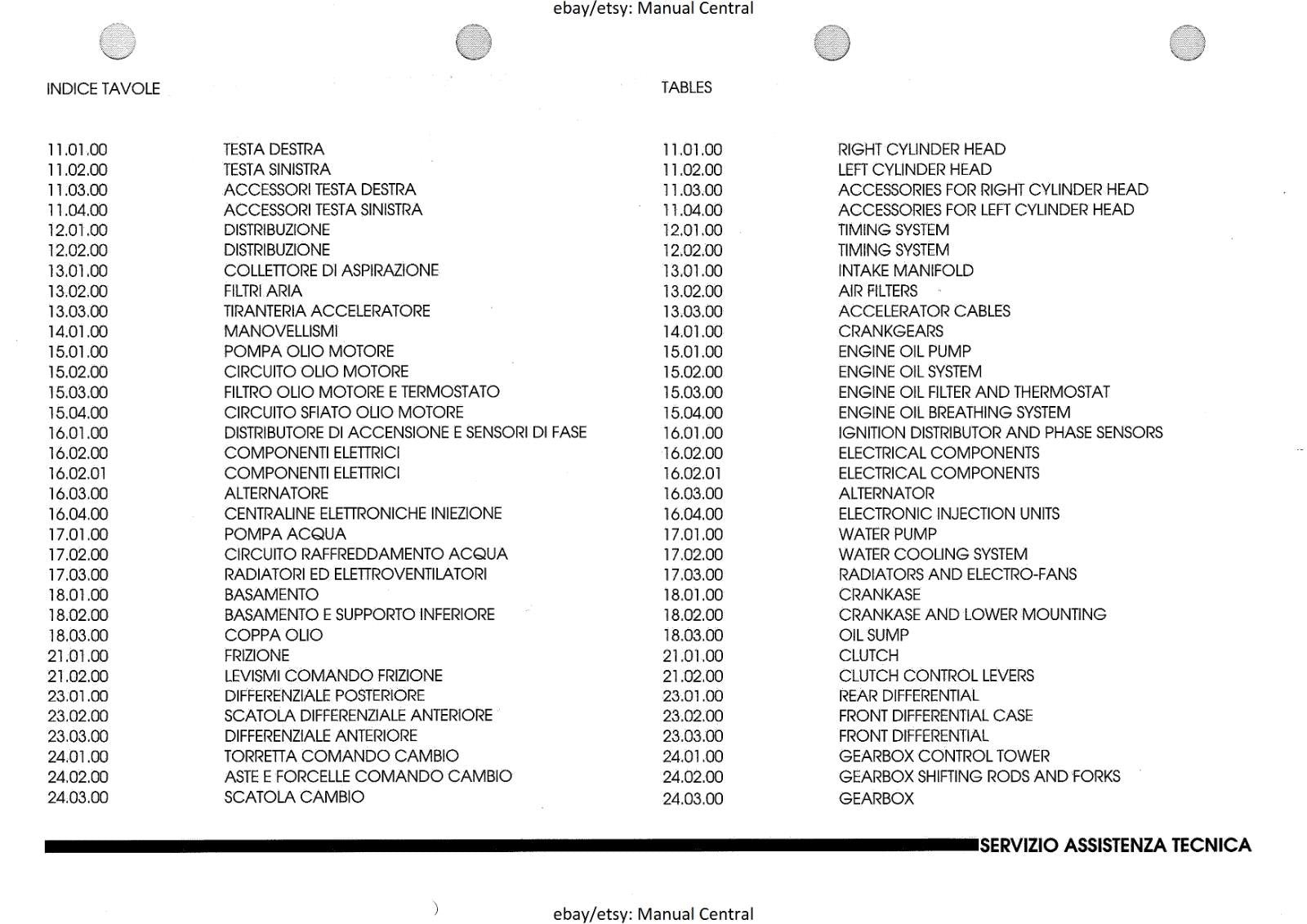 LAMBORGHINI DIABLO VT PARTS MANUAL 1994 - REPRINTED COMB BOUND
