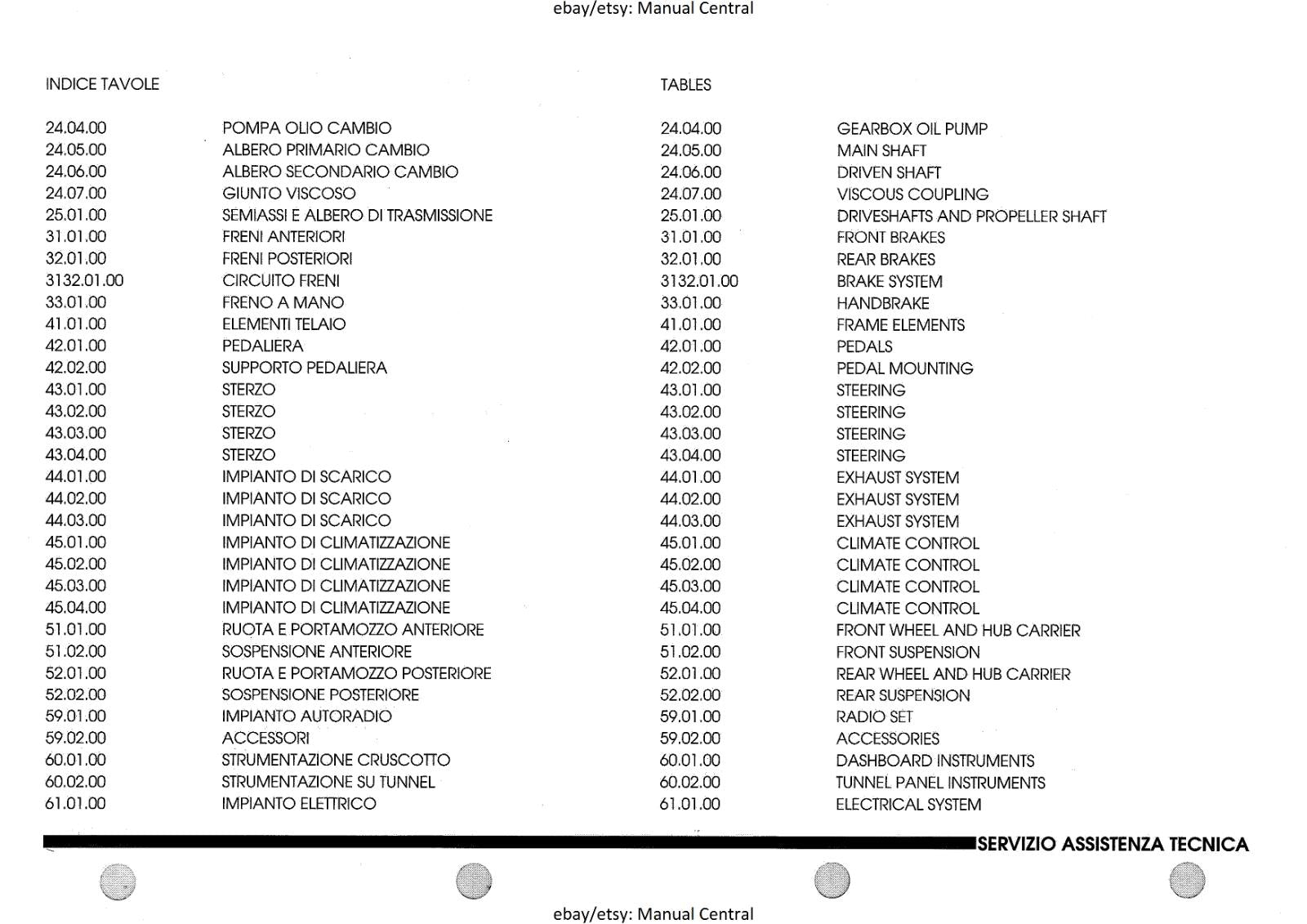 LAMBORGHINI DIABLO VT PARTS MANUAL 1994 - REPRINTED COMB BOUND