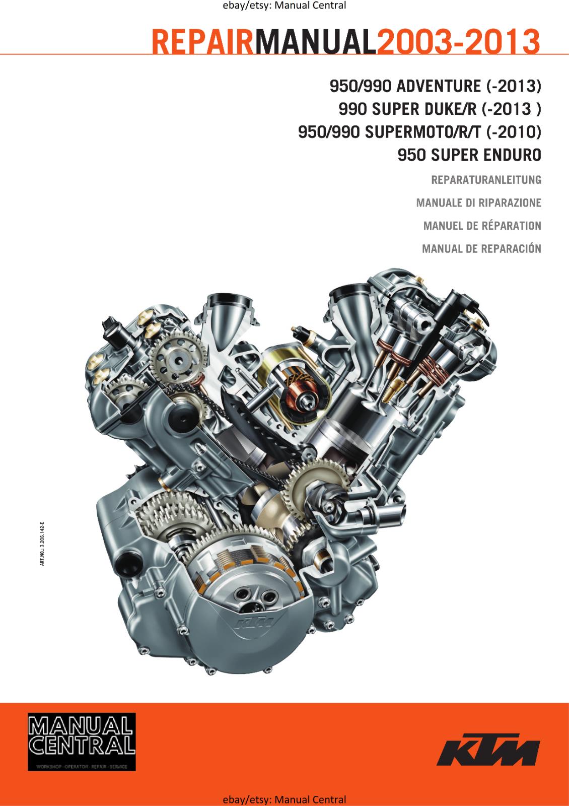 KTM 2003 - 2013 -  950  / 990 ADVENTURE - ENGINE WORKSHOP SERVICE REPAIR MANUAL