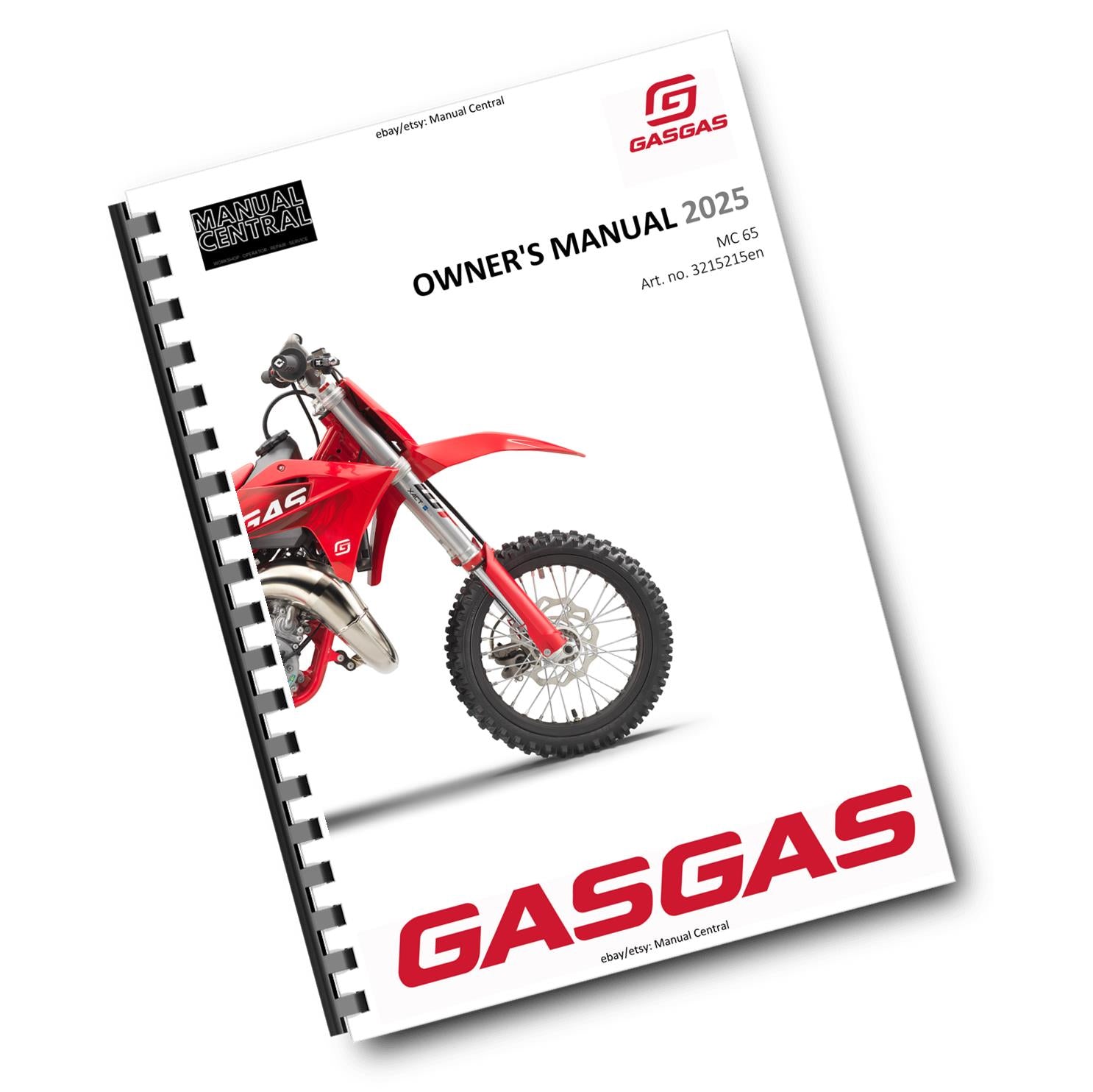 GASGAS 2025 OWNERS MANUAL - MC 65
