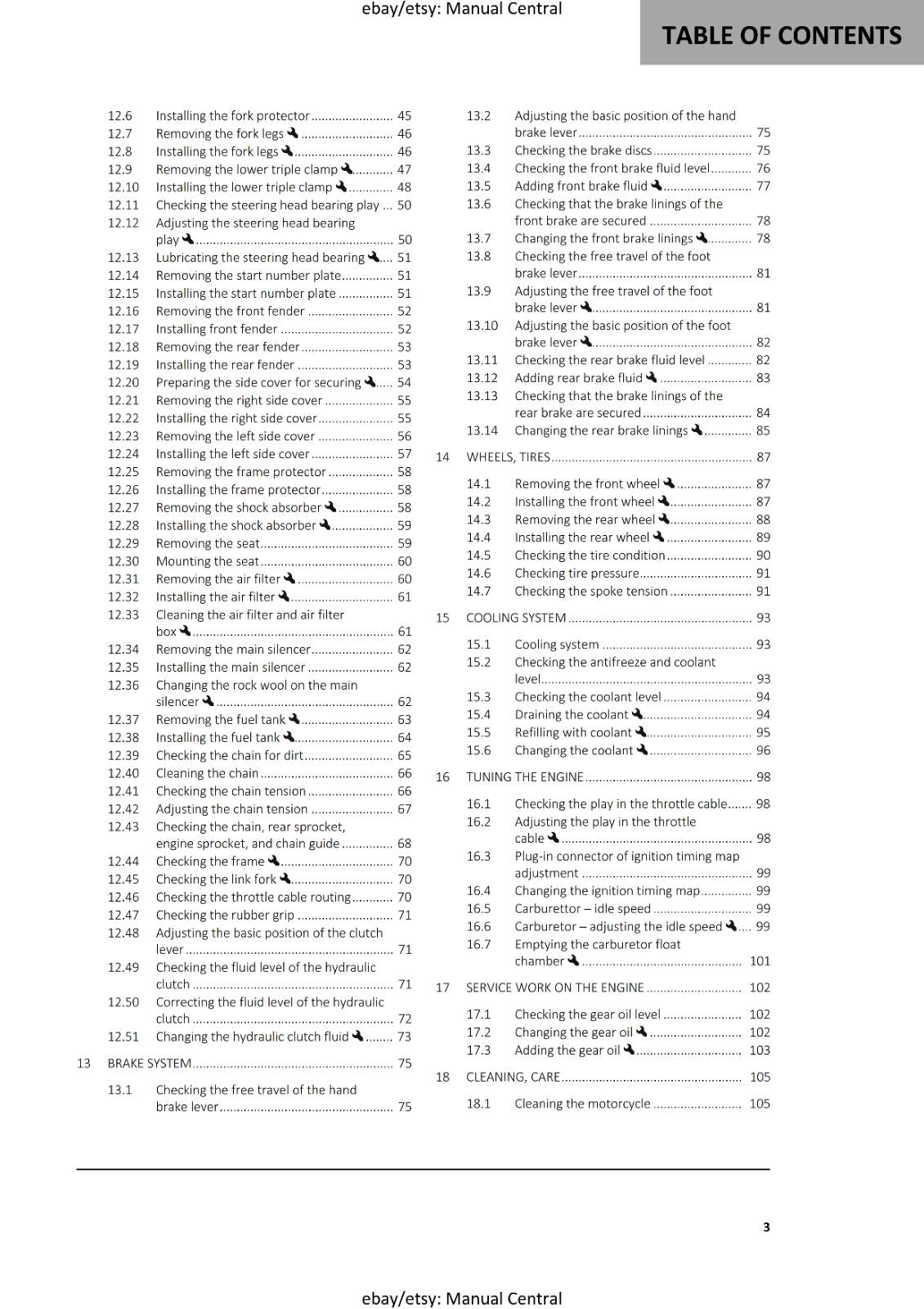 GASGAS 2025 OWNERS MANUAL - MC 65